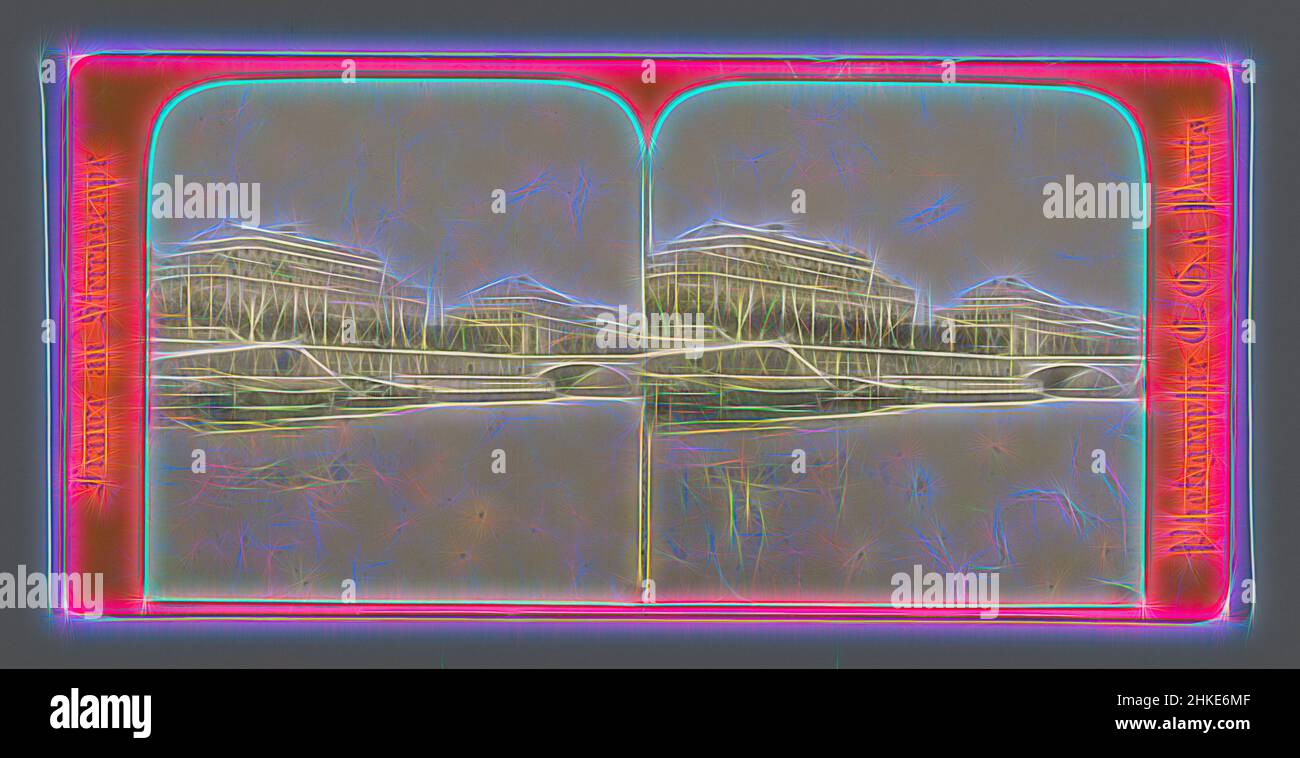 Inspiriert von Blick auf einen Kai entlang der seine in Paris, France au Stereoscope, Charles Gérard, Paris, c.. 1850 - c. 1875, Albumendruck, Höhe 85 mm × Breite 170 mm, neu gestaltet von Artotop. Klassische Kunst neu erfunden mit einem modernen Twist. Design von warmen fröhlichen Leuchten der Helligkeit und Lichtstrahl Strahlkraft. Fotografie inspiriert von Surrealismus und Futurismus, umarmt dynamische Energie der modernen Technologie, Bewegung, Geschwindigkeit und Kultur zu revolutionieren Stockfoto