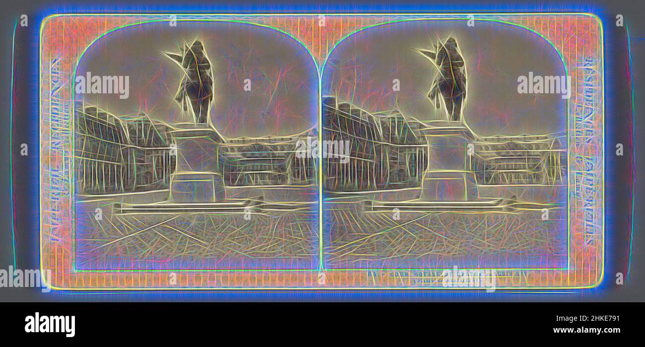 Inspiriert von der Reiterstatue von König Ludwig XIV. Von Frankreich im Innenhof des Schlosses von Versailles, Cour Royale et Statue de Louis XIV, Imperial Residences, Ernest Eléonor Pierre Lamy, Versailles, c. 1860 - c. 1880, Albumendruck, Höhe 85 mm × Breite 170 mm, neu gestaltet von Artotop. Klassische Kunst neu erfunden mit einem modernen Twist. Design von warmen fröhlichen Leuchten der Helligkeit und Lichtstrahl Strahlkraft. Fotografie inspiriert von Surrealismus und Futurismus, umarmt dynamische Energie der modernen Technologie, Bewegung, Geschwindigkeit und Kultur zu revolutionieren Stockfoto