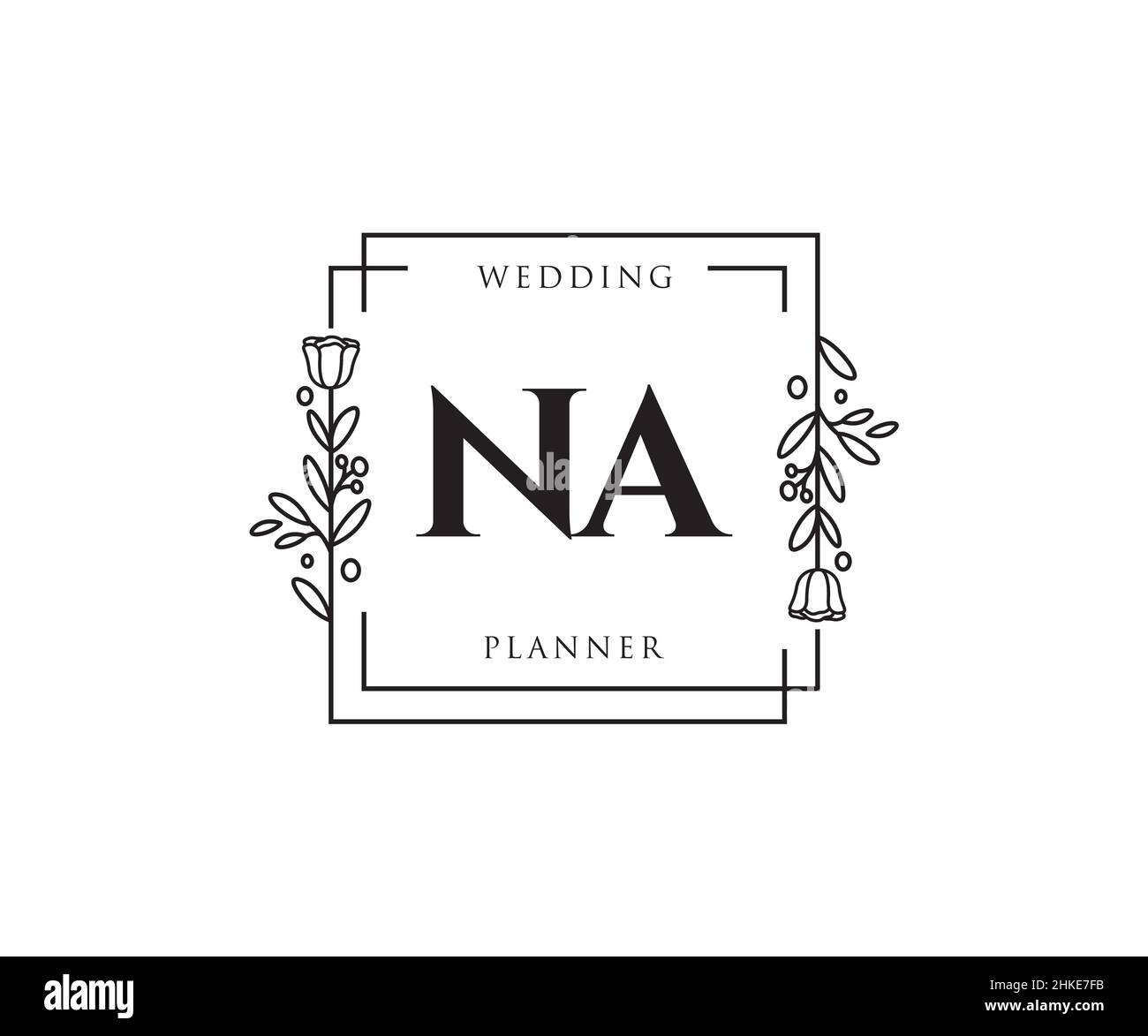 NA feminines Logo. Verwendbar für Natur, Salon, Spa, Kosmetik und Beauty Logos. Flaches Vektor-Logo-Design-Template-Element. Stock Vektor