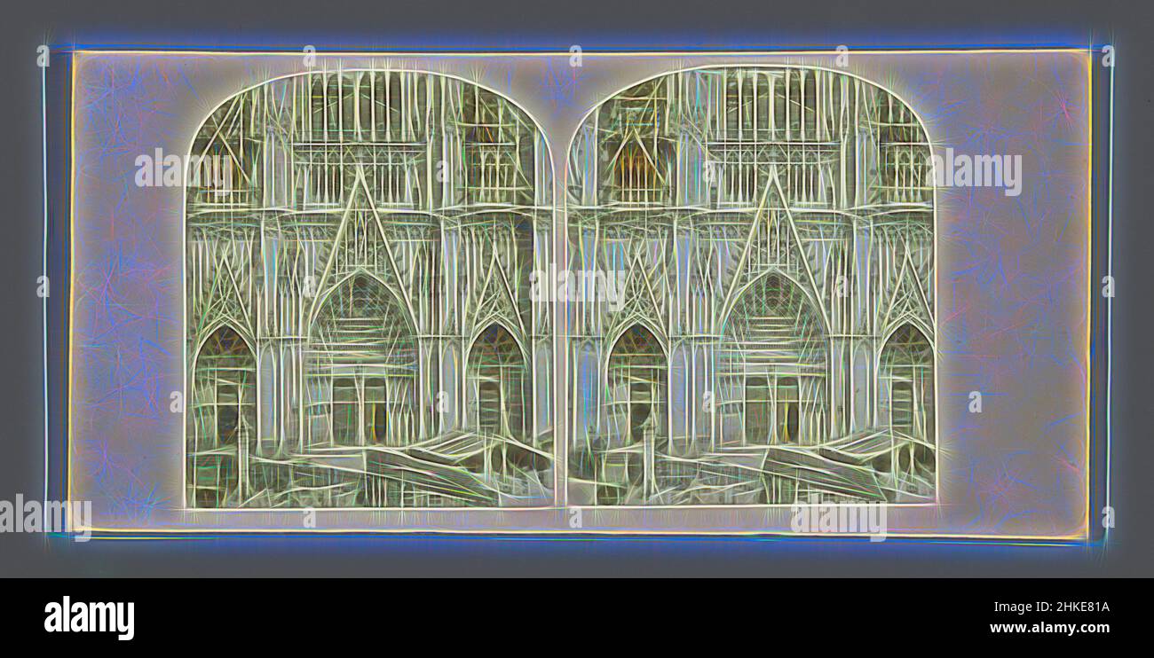 Inspiriert vom Eingangsportal des Kölner Doms, Köln, c. 1860 - c. 1880, Albumendruck, Höhe 85 mm × Breite 170 mm, neu gestaltet von Artotop. Klassische Kunst neu erfunden mit einem modernen Twist. Design von warmen fröhlichen Leuchten der Helligkeit und Lichtstrahl Strahlkraft. Fotografie inspiriert von Surrealismus und Futurismus, umarmt dynamische Energie der modernen Technologie, Bewegung, Geschwindigkeit und Kultur zu revolutionieren Stockfoto