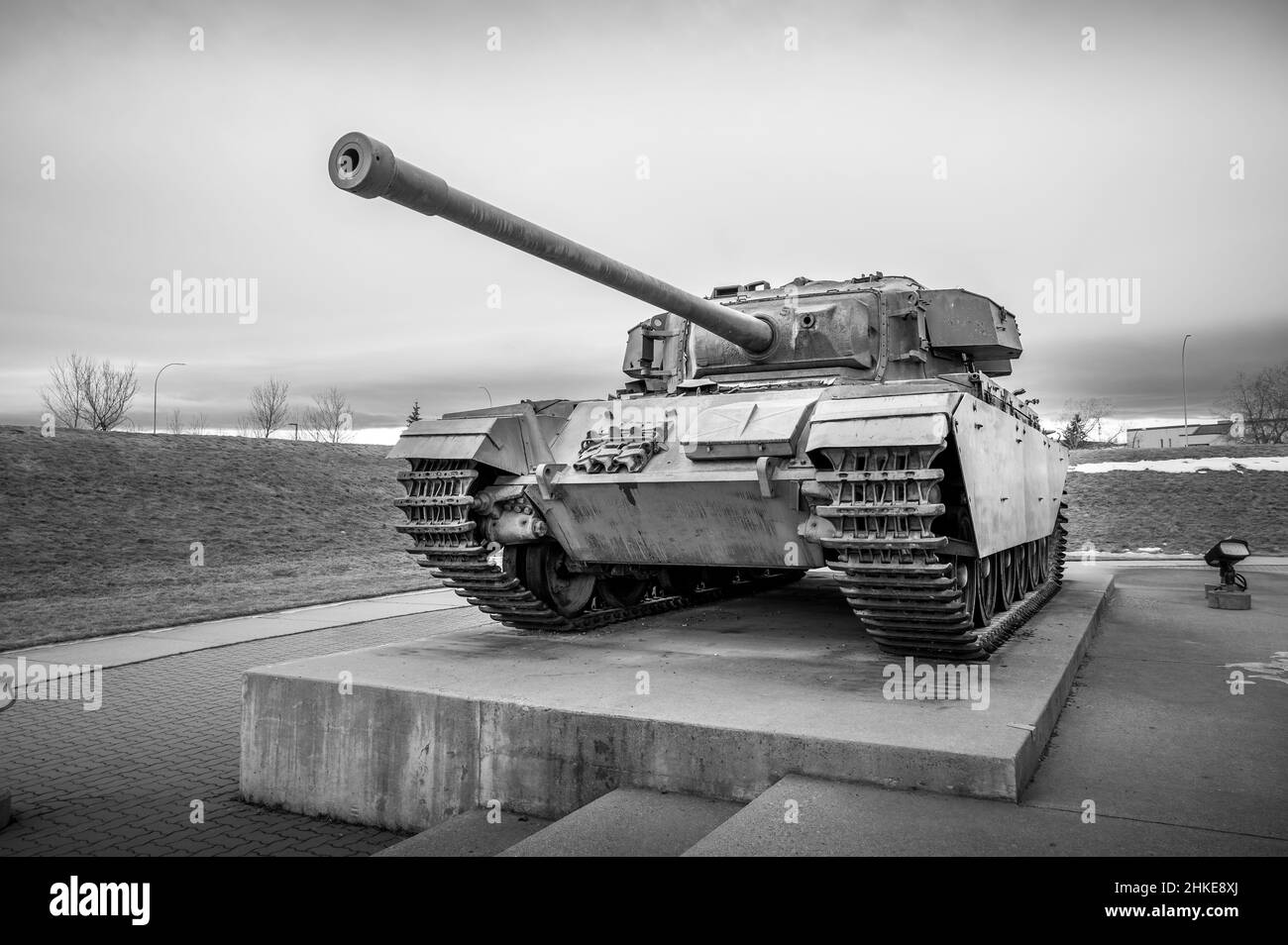 Calgary, Alberta - 30. Januar 2022: Ansicht des historischen Panzers im Calgary Military Museum. Stockfoto