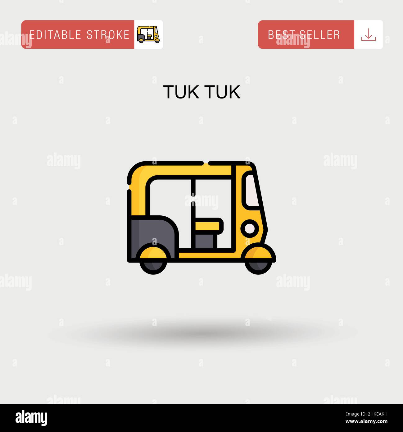 Tuk Tuk einfaches Vektorsymbol. Stock Vektor