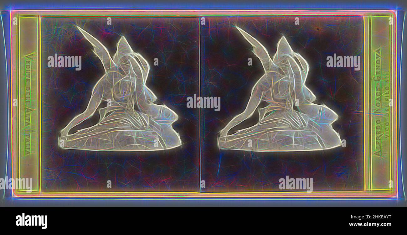 Inspiriert von der Statue von Amor und Psyche von Adamo Tadolini, in der Villa Carlotta, Amor Psiche nella Villa Carlotta, Lago di Como, Vedute dell Alta Italia, Alfredo Noack, Adamo Tadolini, Tremezzo, 1858 - 1893, Papier, Albumendruck, Höhe 85 mm × Breite 176 mm, neu gestaltet von Artotop. Klassische Kunst neu erfunden mit einem modernen Twist. Design von warmen fröhlichen Leuchten der Helligkeit und Lichtstrahl Strahlkraft. Fotografie inspiriert von Surrealismus und Futurismus, umarmt dynamische Energie der modernen Technologie, Bewegung, Geschwindigkeit und Kultur zu revolutionieren Stockfoto