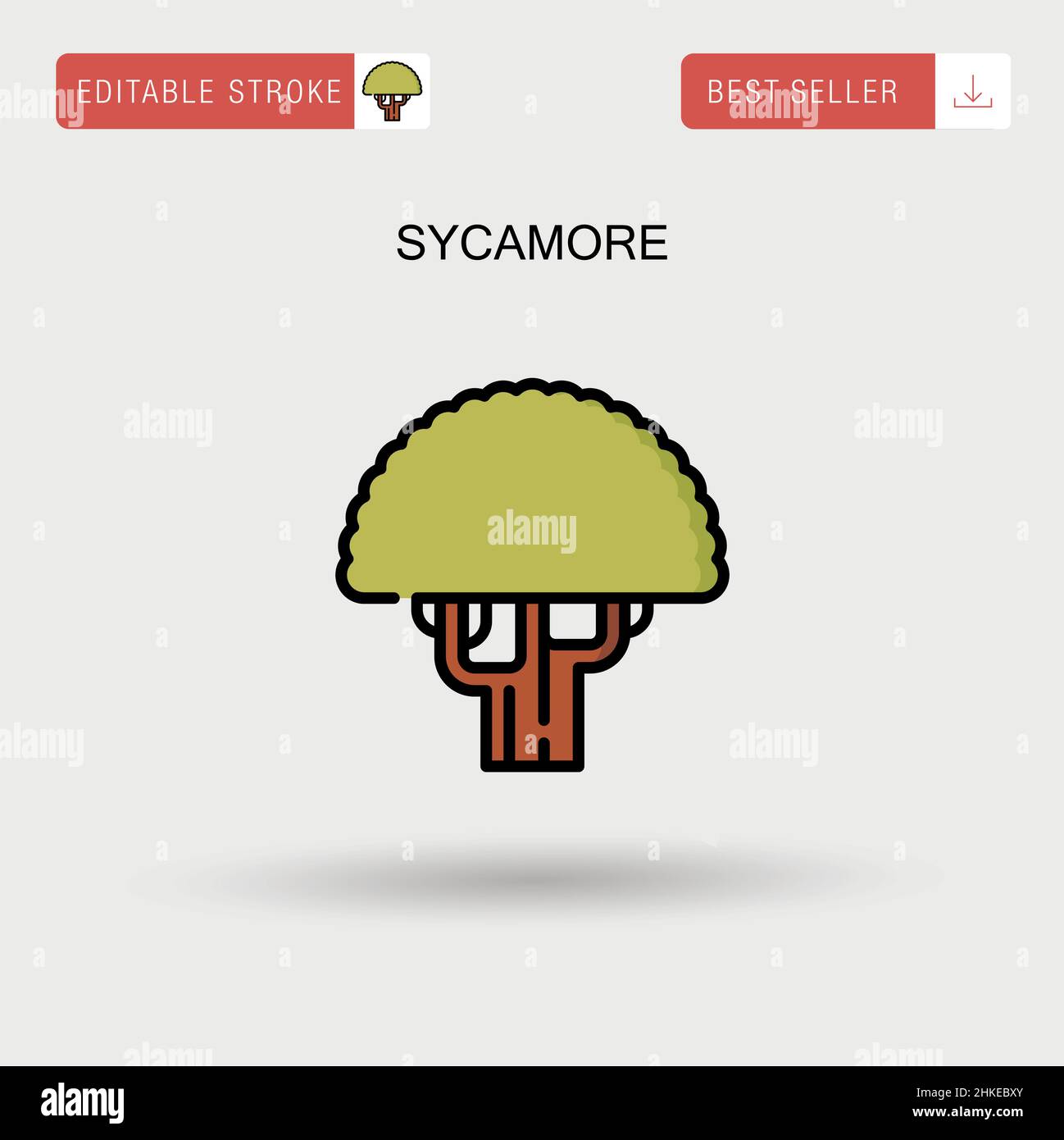 Einfaches Vektorsymbol „Sycamore“. Stock Vektor