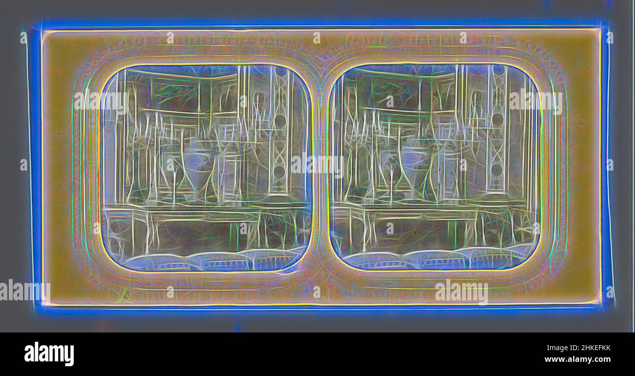 Inspiriert vom Innenraum des Empfangsraums des Palastes in Compiègne, Frankreich, Compiègne, Grand Salon de Reception, Jules Marinier, Compiègne, 1864 - 1879, Papier, Albumendruck, Zuschnitt, Perforation, Höhe 87 mm × Breite 176 mm, Reimagined by Artotop. Klassische Kunst neu erfunden mit einem modernen Twist. Design von warmen fröhlichen Leuchten der Helligkeit und Lichtstrahl Strahlkraft. Fotografie inspiriert von Surrealismus und Futurismus, umarmt dynamische Energie der modernen Technologie, Bewegung, Geschwindigkeit und Kultur zu revolutionieren Stockfoto