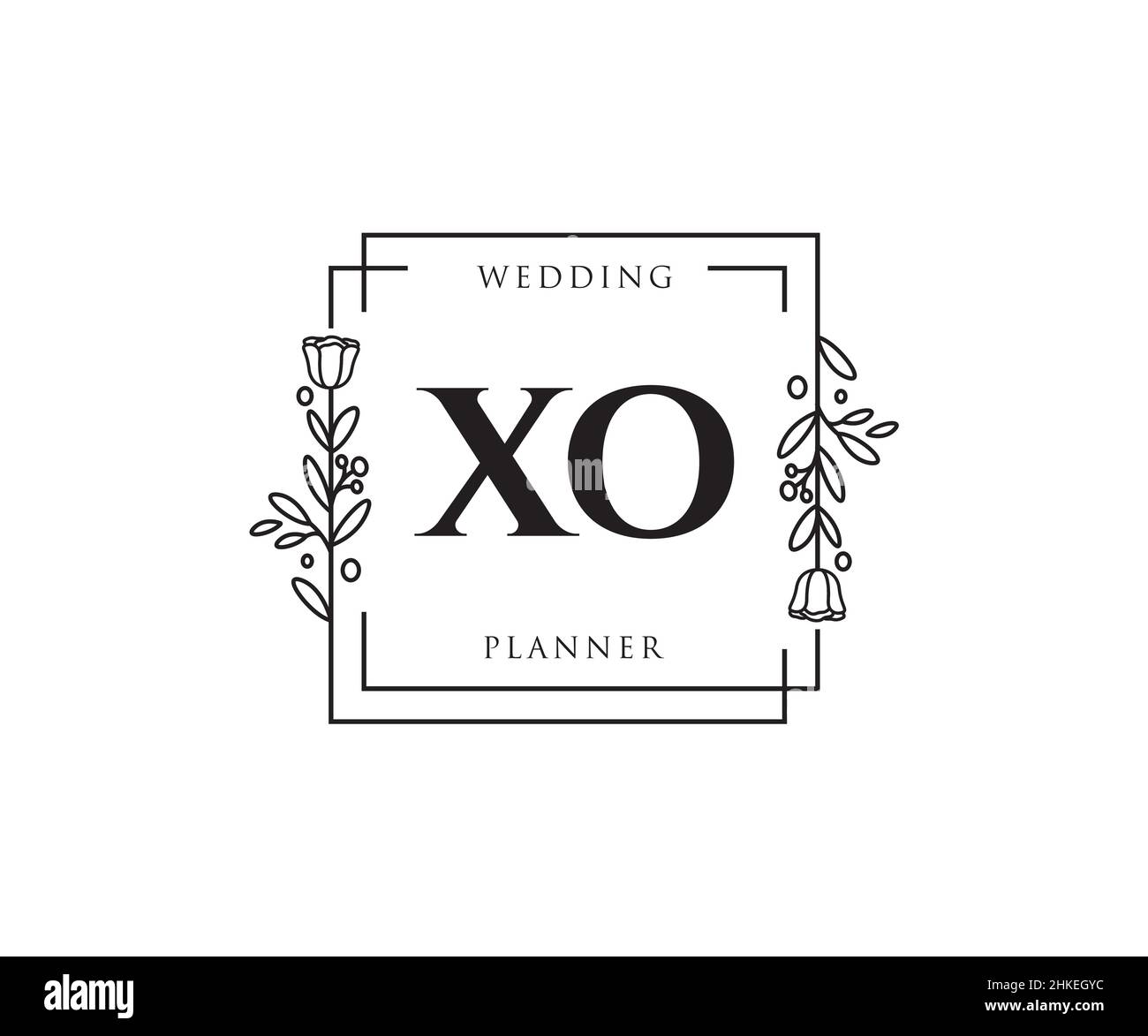 Feminines XO-Logo. Verwendbar für Natur, Salon, Spa, Kosmetik und Beauty Logos. Flaches Vektor-Logo-Design-Template-Element. Stock Vektor