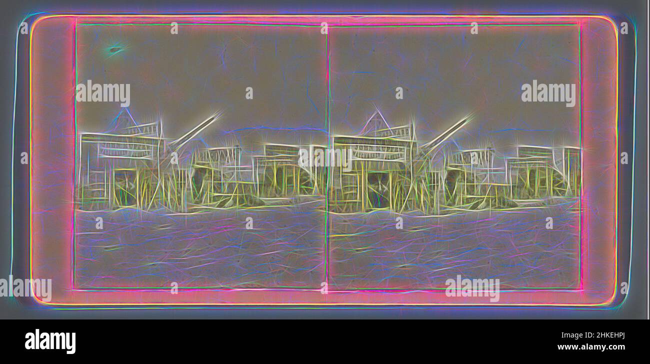 Inspiriert von Geschäften in Corinne, Utah, Street in Corinne, Scenery of the Union Pacific Railroad, William Henry Jackson, Herausgeber: Jackson Brothers, Corinne, Herausgeber: Omaha, 1868, Papier, Albumendruck, Höhe 87 mm × Breite 175 mm, neu gestaltet von Artotop. Klassische Kunst neu erfunden mit einem modernen Twist. Design von warmen fröhlichen Leuchten der Helligkeit und Lichtstrahl Strahlkraft. Fotografie inspiriert von Surrealismus und Futurismus, umarmt dynamische Energie der modernen Technologie, Bewegung, Geschwindigkeit und Kultur zu revolutionieren Stockfoto