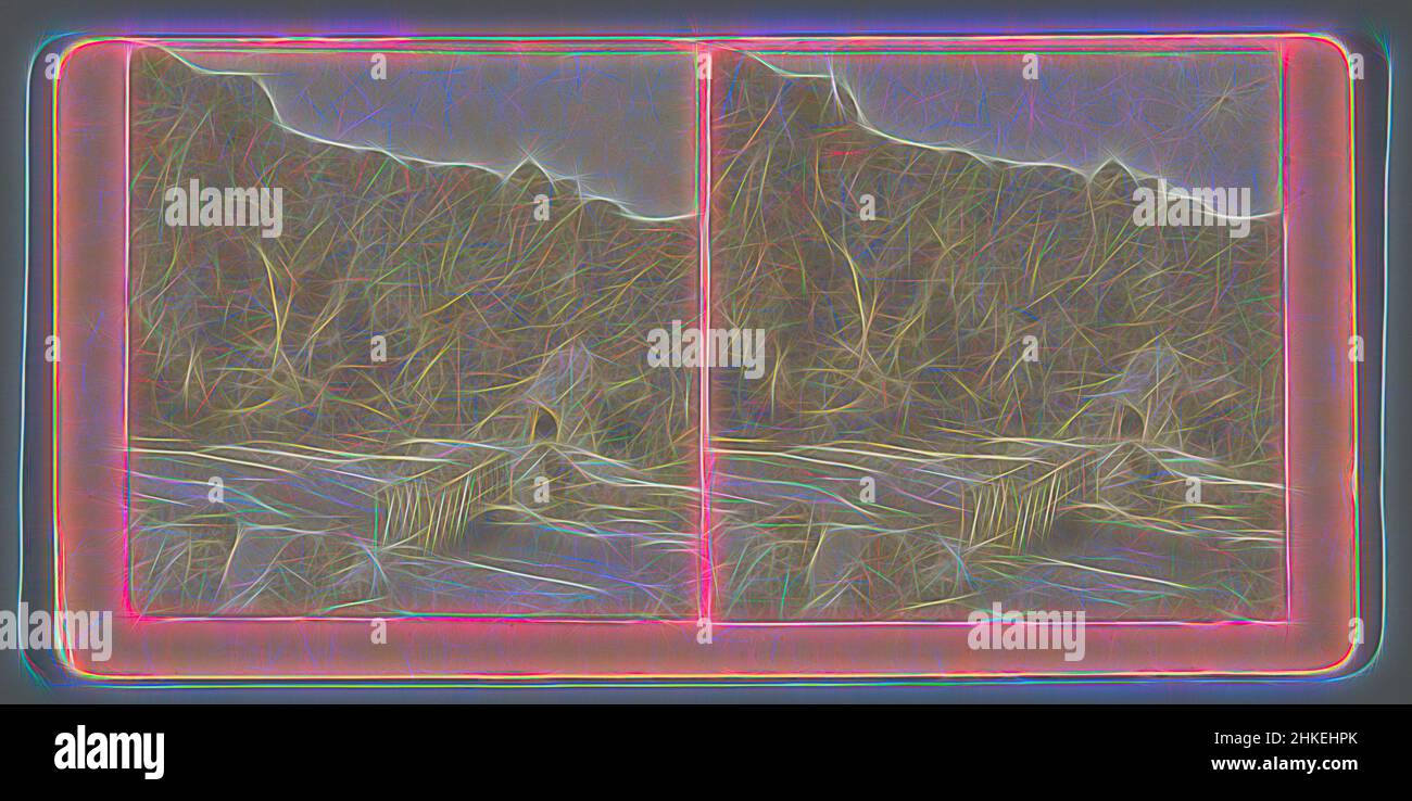 Inspiriert von der Eisenbahnbrücke und dem Tunnel in der Nähe von Morgan, Utah, East End Tunnel No. 3, Scenery of the Union Pacific Railroad, William Henry Jackson, Herausgeber: Jackson Brothers, Morgan, Herausgeber: Omaha, 1868, Papier, Albumendruck, Höhe 87 mm × Breite 176 mm, neu gestaltet von Artotop. Klassische Kunst neu erfunden mit einem modernen Twist. Design von warmen fröhlichen Leuchten der Helligkeit und Lichtstrahl Strahlkraft. Fotografie inspiriert von Surrealismus und Futurismus, umarmt dynamische Energie der modernen Technologie, Bewegung, Geschwindigkeit und Kultur zu revolutionieren Stockfoto