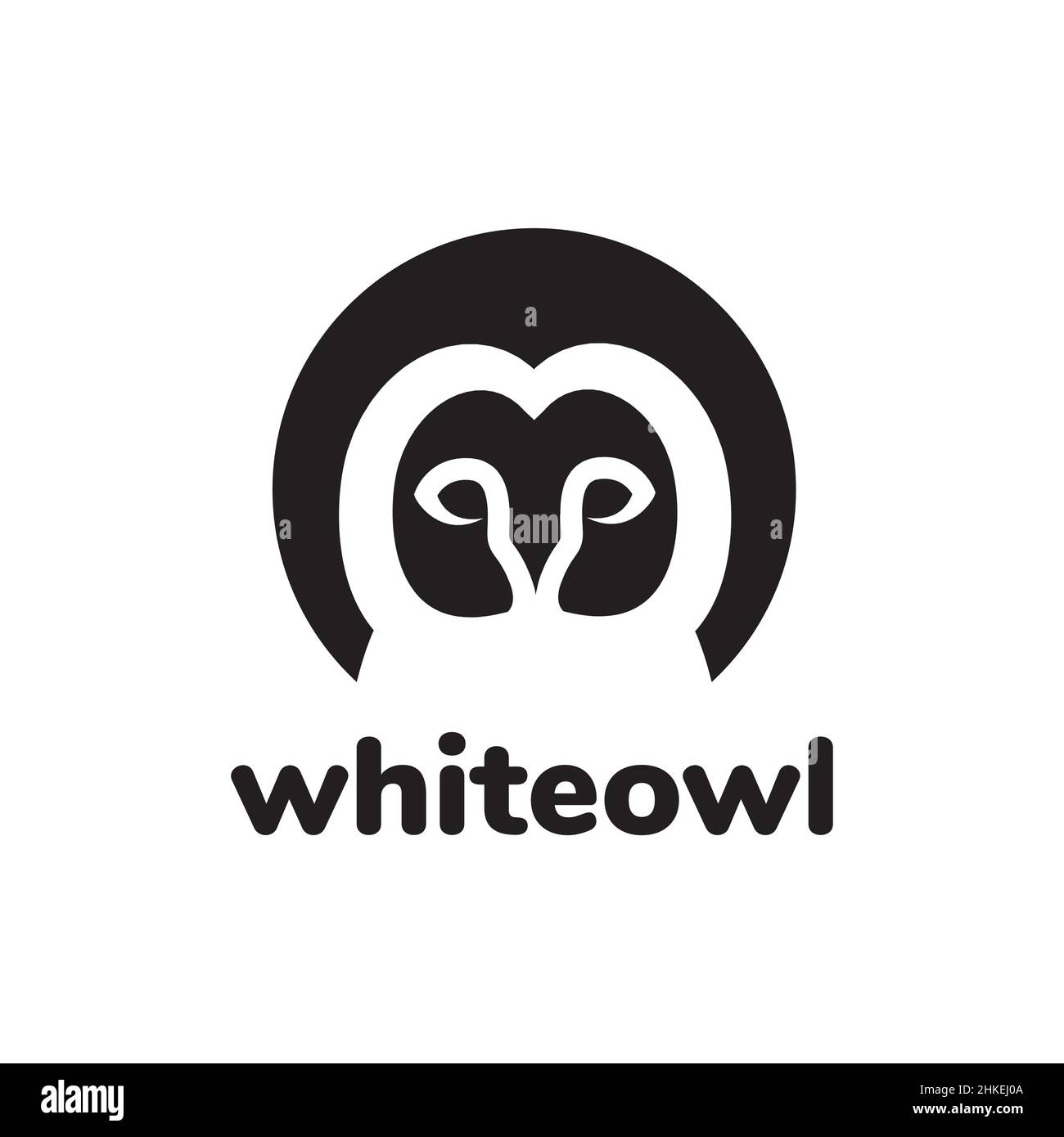 Weiße Scheune Eule Gesicht Logo Design Vektor Grafik Symbol Illustration kreative Idee Stock Vektor