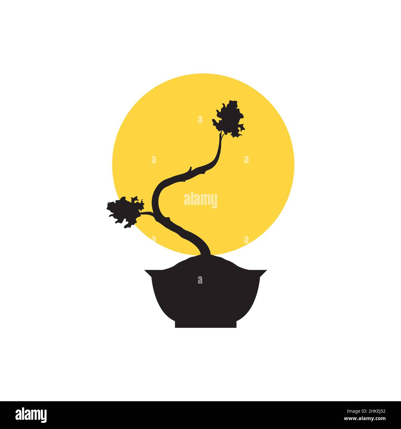 Silhouette Baum Bonsai mit Topf Logo Design Vektor Grafik Symbol Illustration kreative Idee Stock Vektor