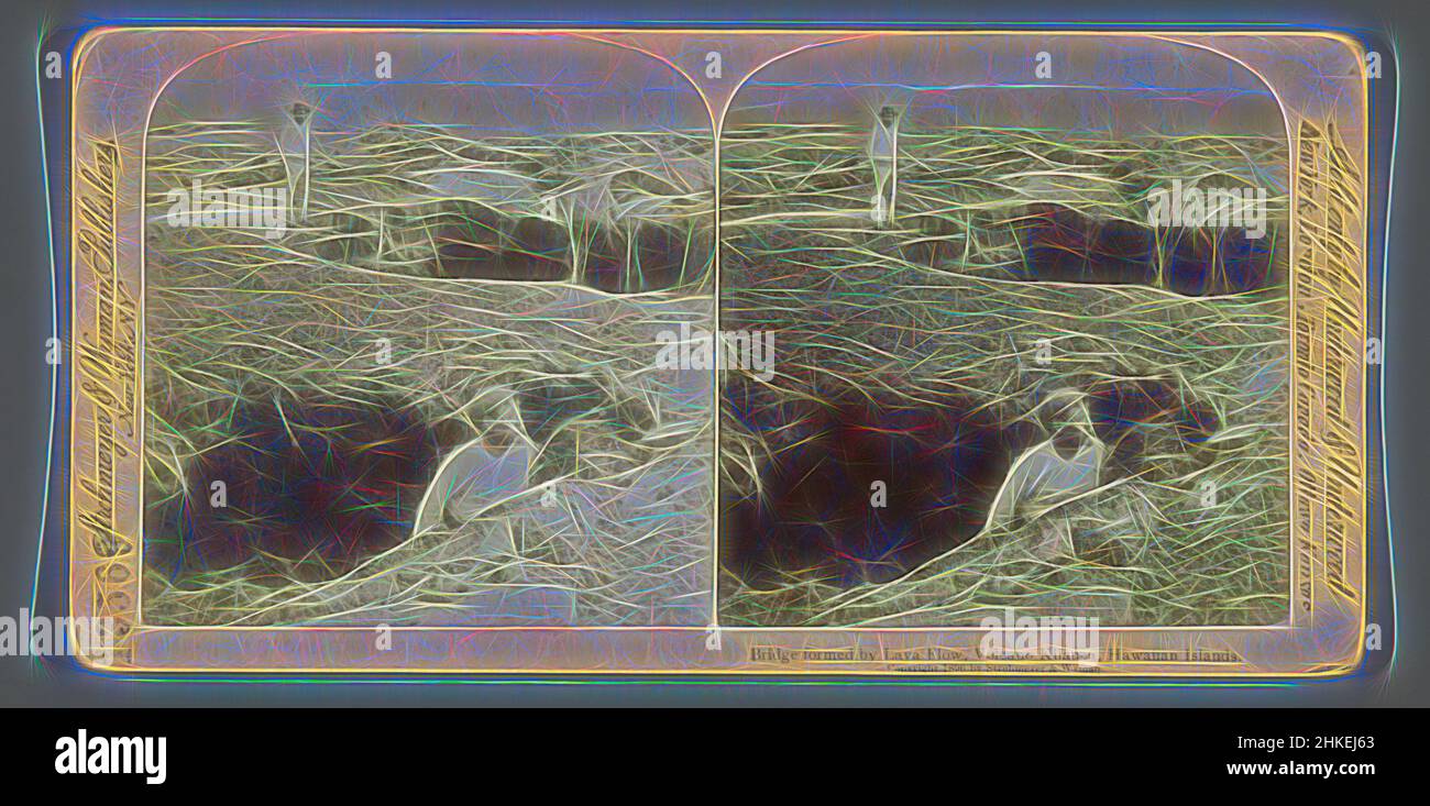 Inspiriert von vulkanischem Boden auf Hawaii, Bridge formed by Lava Flow, Volcano Kilauea, Hawaiian Islands, Verlag: Strohmeyer & Wyman, Hawaii, Verlag: New York (Stadt), Verlag: New York (Stadt), 1896, Papier, Albumendruck, Höhe 88 mm × Breite 178 mm, neu gestaltet von Artotop. Klassische Kunst neu erfunden mit einem modernen Twist. Design von warmen fröhlichen Leuchten der Helligkeit und Lichtstrahl Strahlkraft. Fotografie inspiriert von Surrealismus und Futurismus, umarmt dynamische Energie der modernen Technologie, Bewegung, Geschwindigkeit und Kultur zu revolutionieren Stockfoto