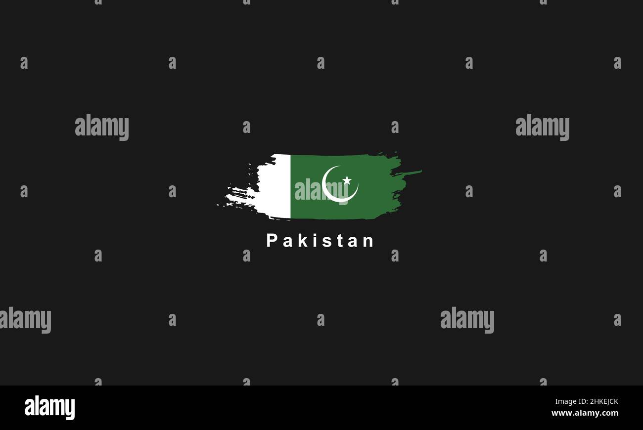 Bürsten stoke Pakistan Flagge Design Stock Vektor