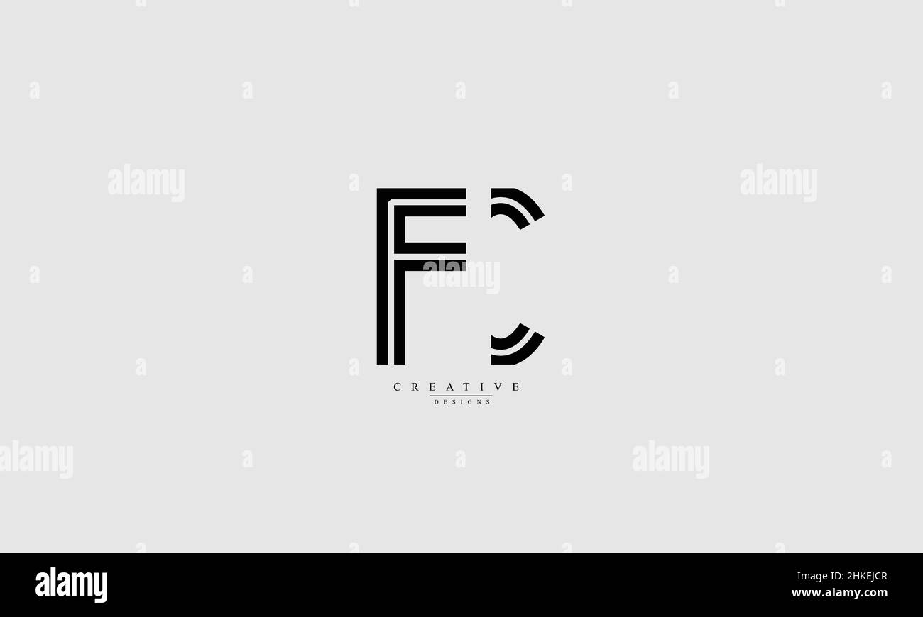 FC CF F C Alphabet Buchstaben Initialen Monogramm Logo Stock Vektor
