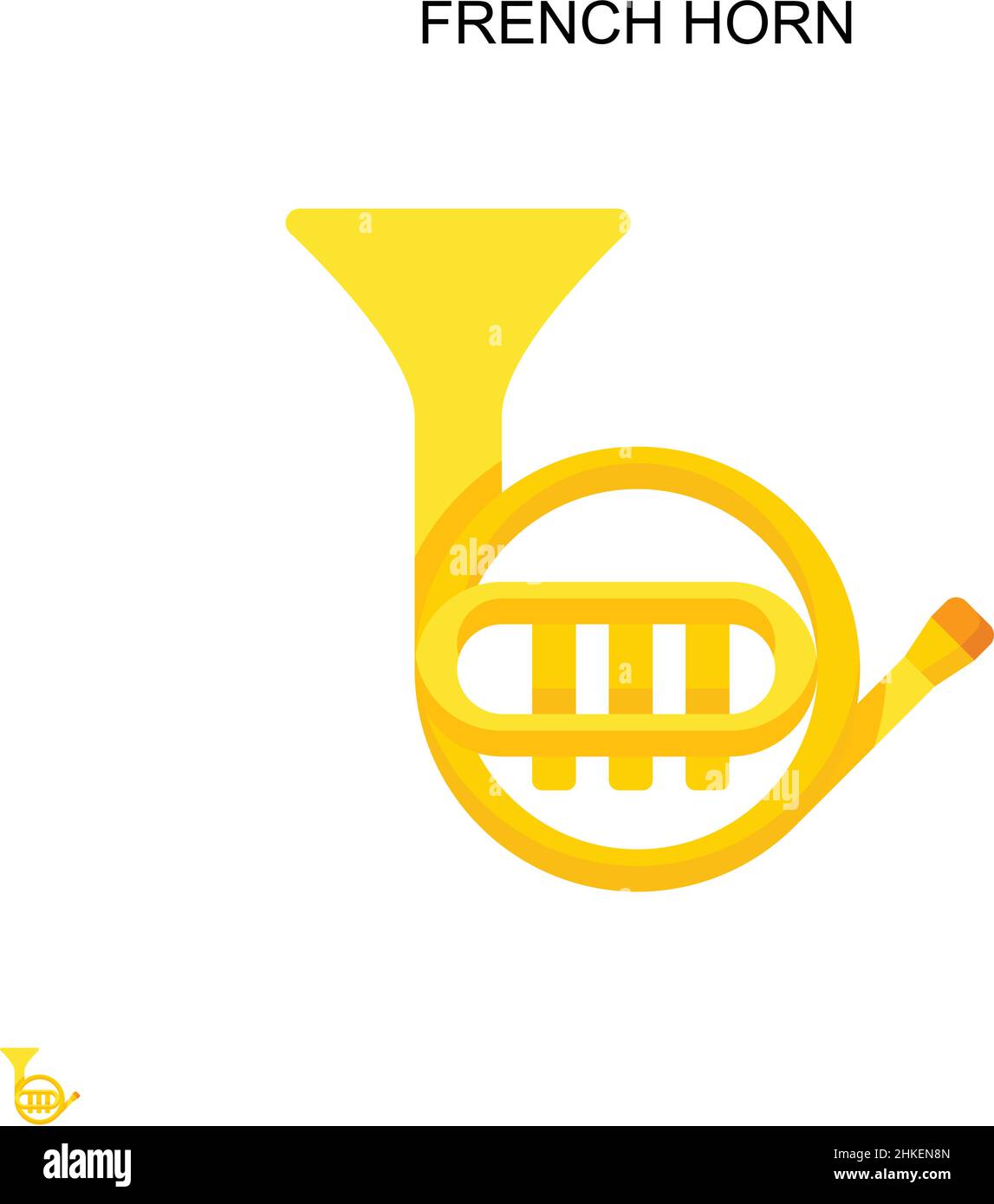 Einfaches Vektor-Symbol für französisches Horn. Illustration Symbol Design-Vorlage für Web mobile UI-Element. Stock Vektor