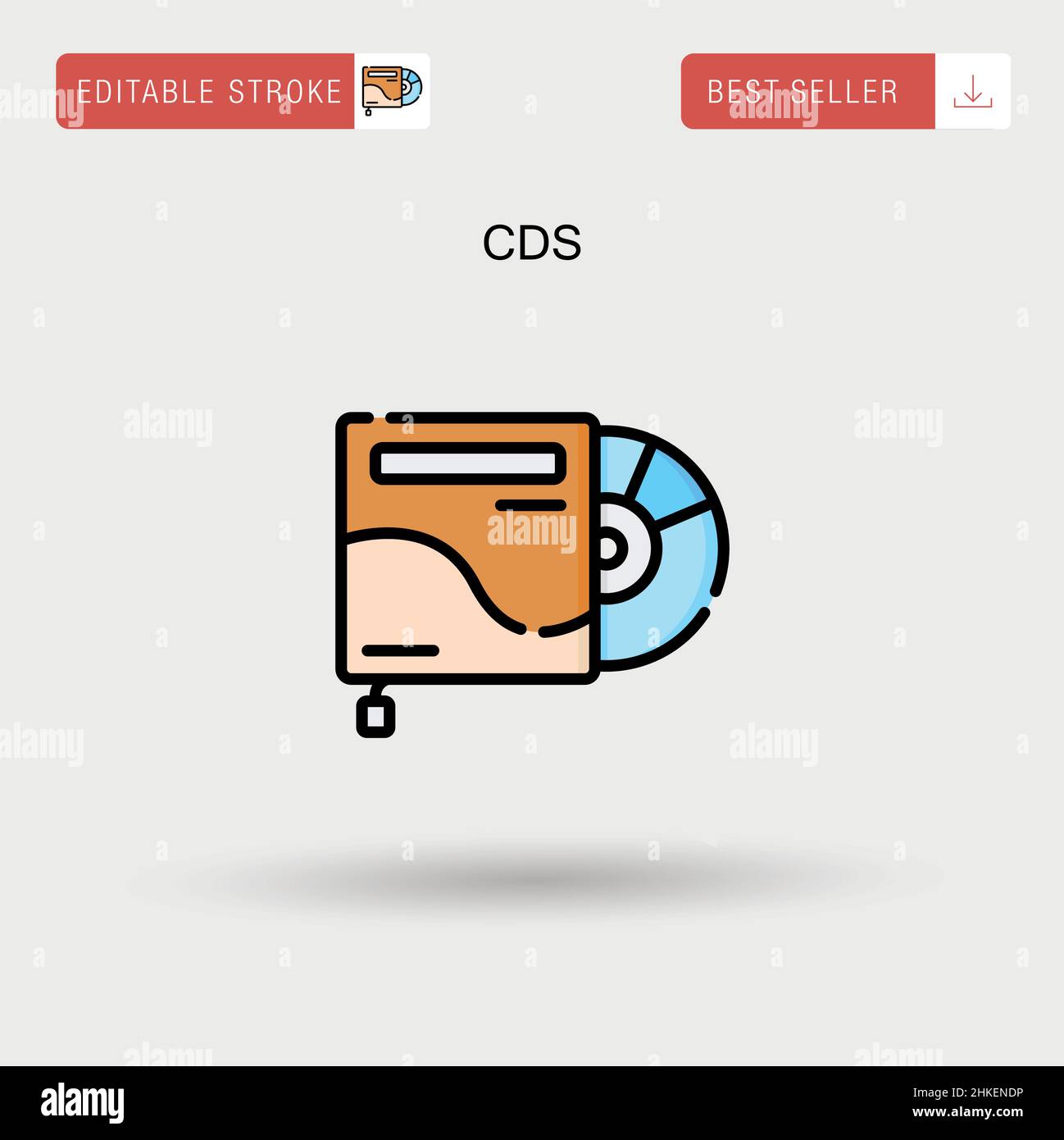 Einfaches CD-Vektorsymbol. Stock Vektor