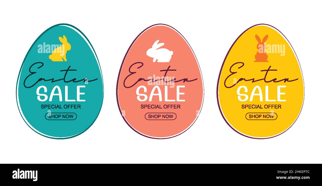 Ostern verkauf Banner Design vorlage mit bunten Eiern und Blumen. Verwenden Sie für Werbung, Flyer, Poster, Broschüre, gutschein rabatt. Stock Vektor