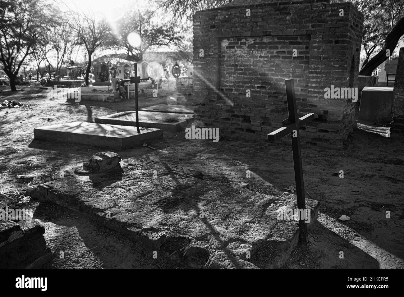 Ein sehr alter Friedhof befand sich im Stockfoto