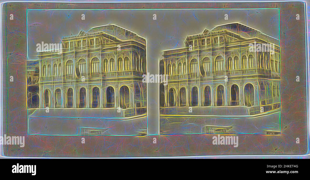 Inspiriert von Théâtre Impérial, Algierstheater Impérial, à Alger, Algier, 1857 - 1863, Papier, Albumendruck, Höhe 87 mm × Breite 170 mm, neu gestaltet von Artotop. Klassische Kunst neu erfunden mit einem modernen Twist. Design von warmen fröhlichen Leuchten der Helligkeit und Lichtstrahl Strahlkraft. Fotografie inspiriert von Surrealismus und Futurismus, umarmt dynamische Energie der modernen Technologie, Bewegung, Geschwindigkeit und Kultur zu revolutionieren Stockfoto