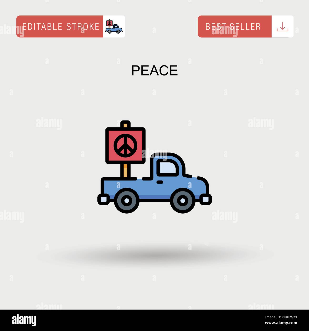 Einfaches Vektorsymbol „Peace“. Stock Vektor