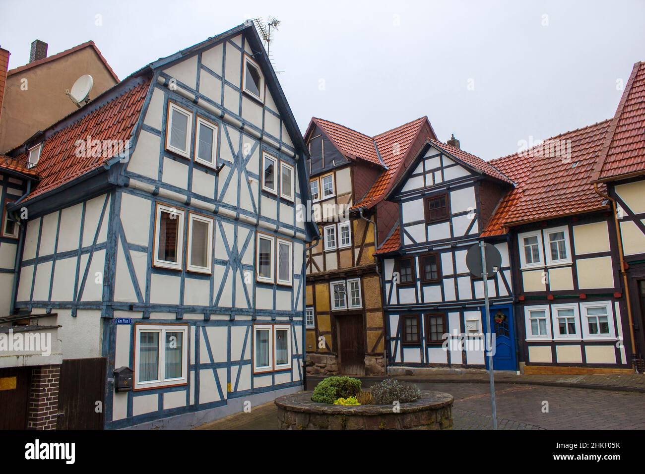 Malerische Häuser in Bad Sooden-Allendorf im Werra-Tal in Deutschland, Hessen Stockfoto