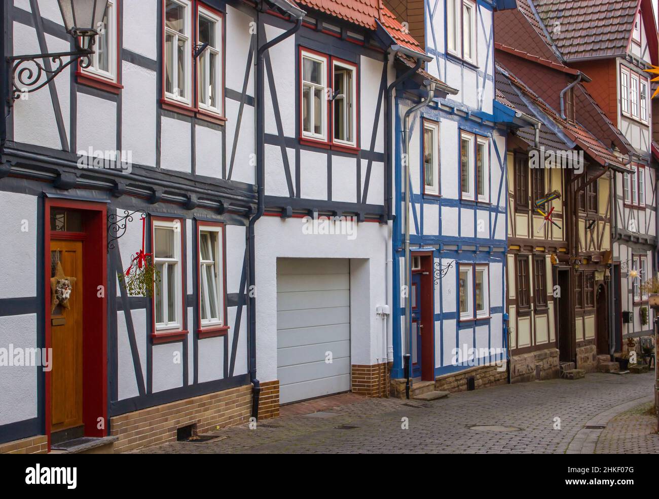 Malerische Häuser in Bad Sooden-Allendorf im Werra-Tal in Deutschland, Hessen Stockfoto