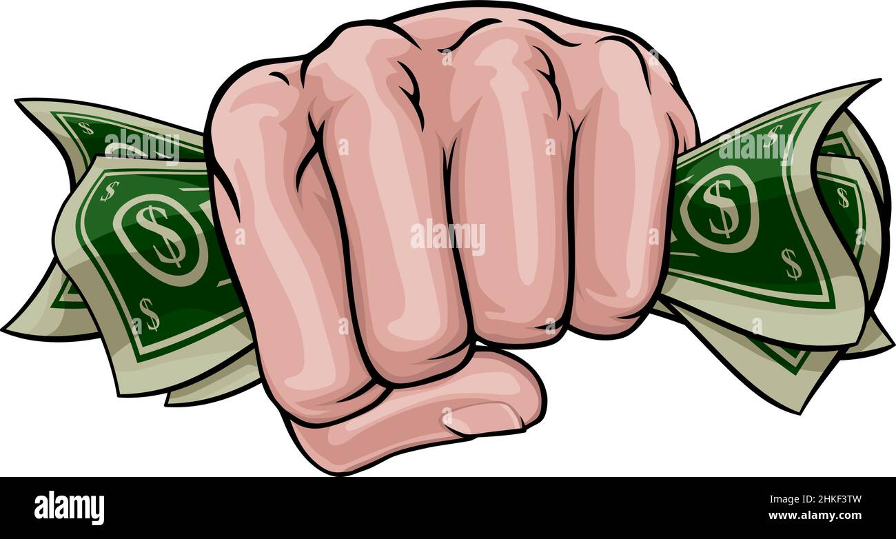 Money Cash Fist Hand Comic Pop Art Cartoon Stock Vektor