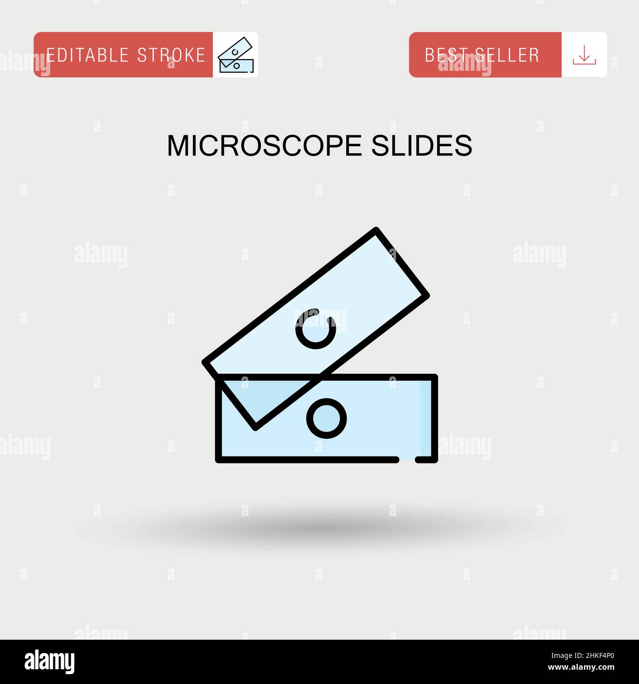 Einfaches Vektorsymbol für Mikroskop-Objektträger. Stock Vektor