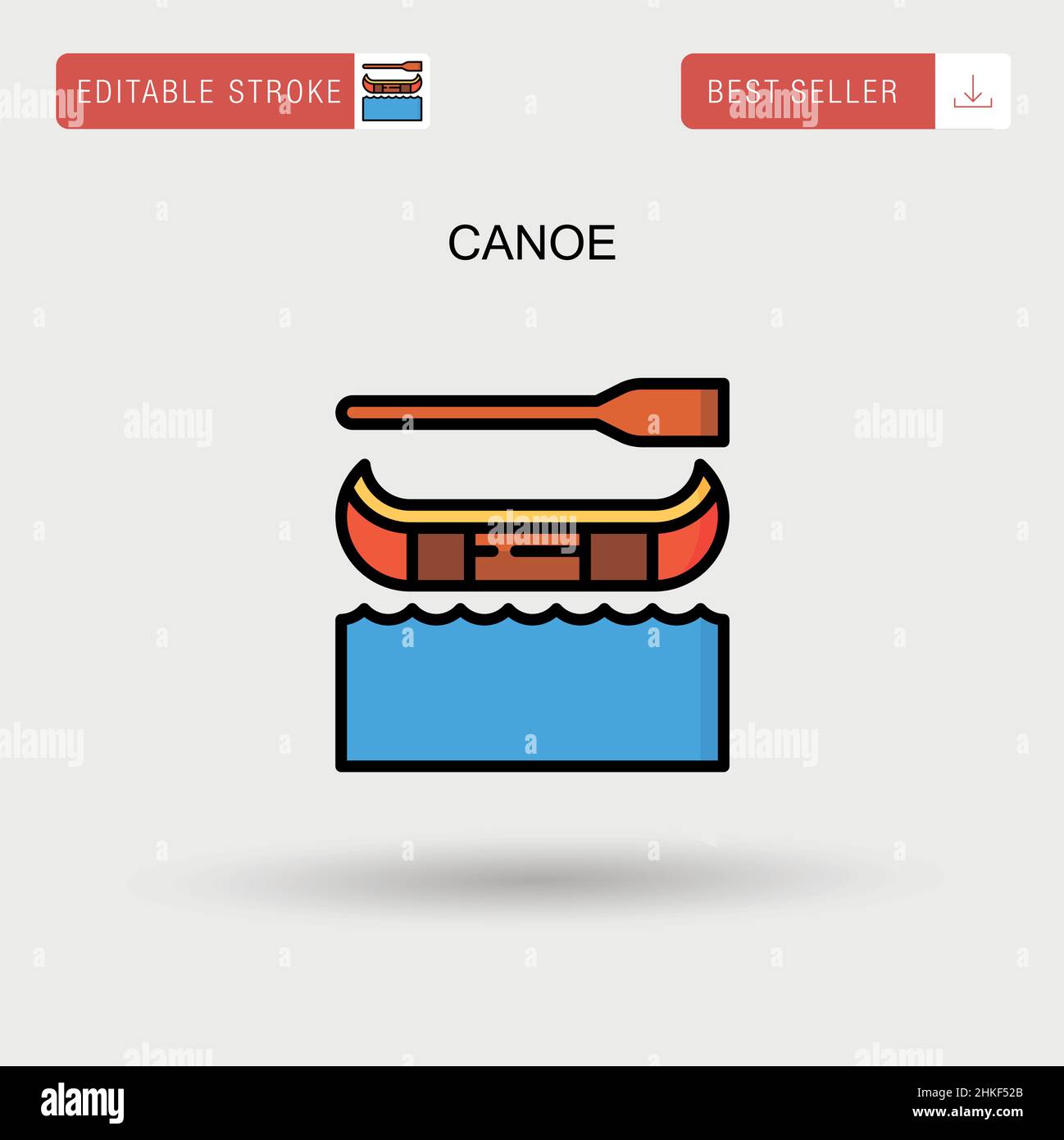 Einfaches Vektorsymbol „CANoe“. Stock Vektor