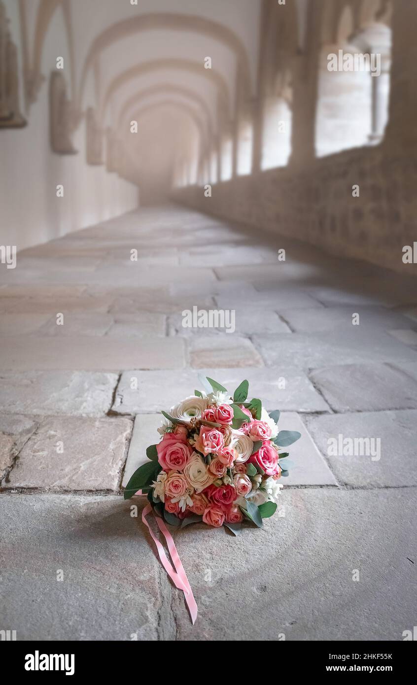 brautstrauß aus Rosen, Blumenstrauß Stockfoto