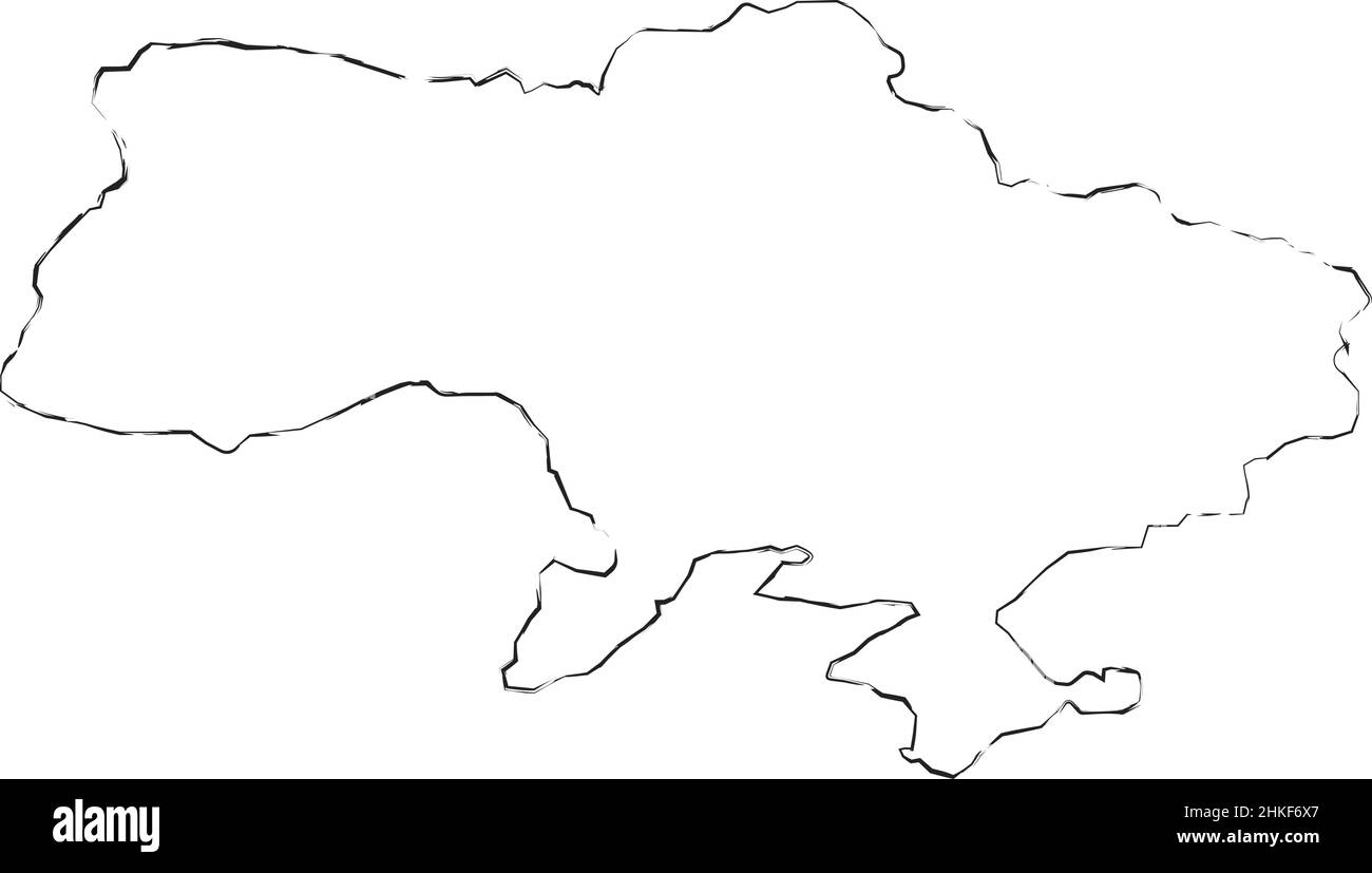 Karte der Ukraine auf weißem Hintergrund Stock Vektor