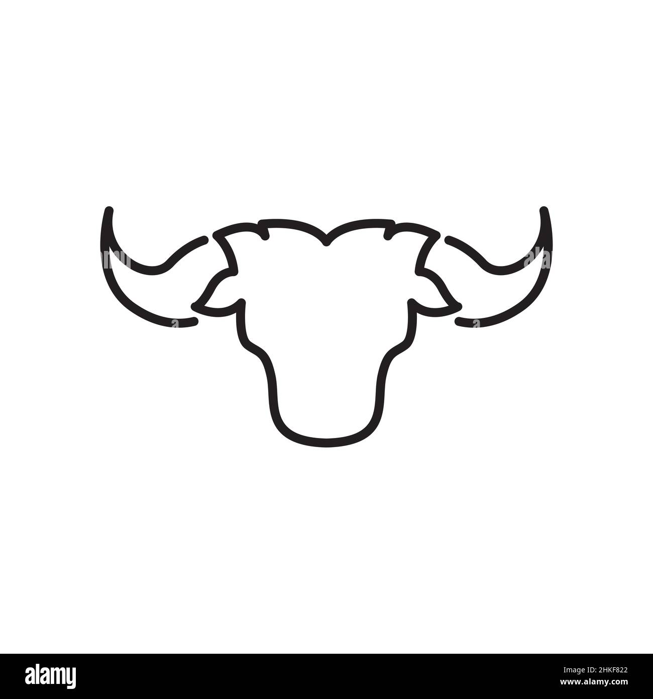 Linie minimalistischen Kopf Stier Logo-Design, Vektor Grafik Symbol Symbol Illustration kreative Idee Stock Vektor
