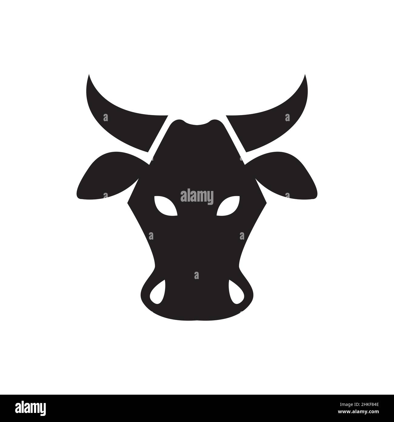 Gesicht schwarz Kuh Vieh Logo-Design, Vektor Grafik Symbol Symbol Illustration kreative Idee Stock Vektor
