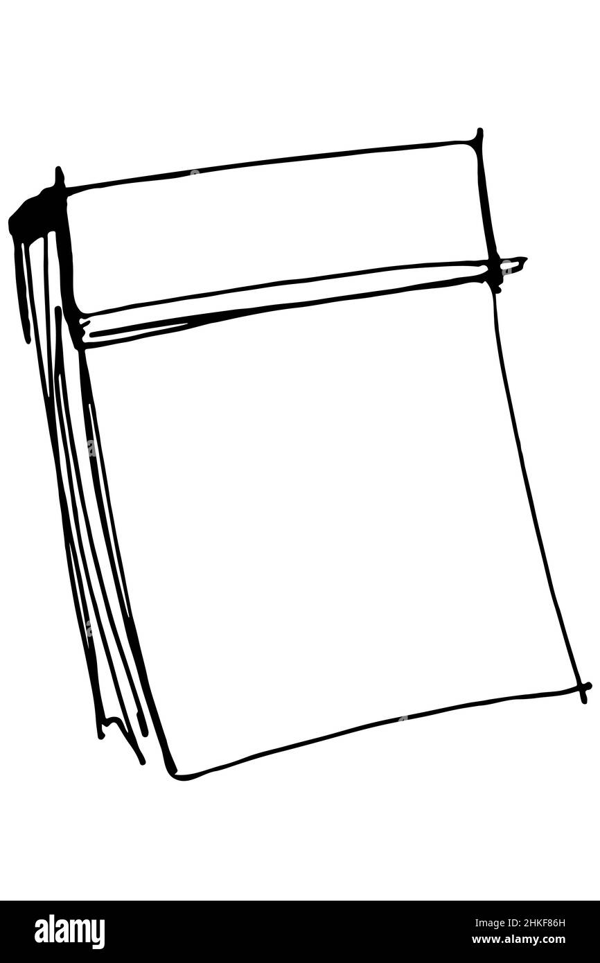 Schwarz-Weiß-Vektor-Skizzenpapier Abreißkalender Stockfoto