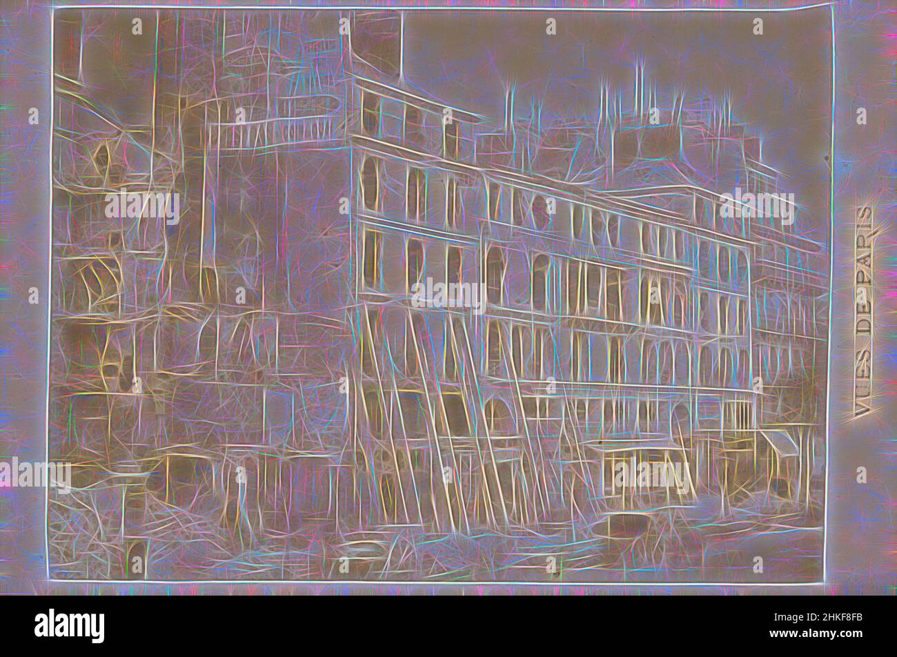 Inspiriert vom Blick auf die Rue Royale in Paris nach dem Brand der Pariser Kommune, Vues de Paris, JR, Paris, 28-May-1871 - in oder vor 1872, Albumendruck, Höhe 108 mm × Breite 165 mm, neu gestaltet von Artotop. Klassische Kunst neu erfunden mit einem modernen Twist. Design von warmen fröhlichen Leuchten der Helligkeit und Lichtstrahl Strahlkraft. Fotografie inspiriert von Surrealismus und Futurismus, umarmt dynamische Energie der modernen Technologie, Bewegung, Geschwindigkeit und Kultur zu revolutionieren Stockfoto