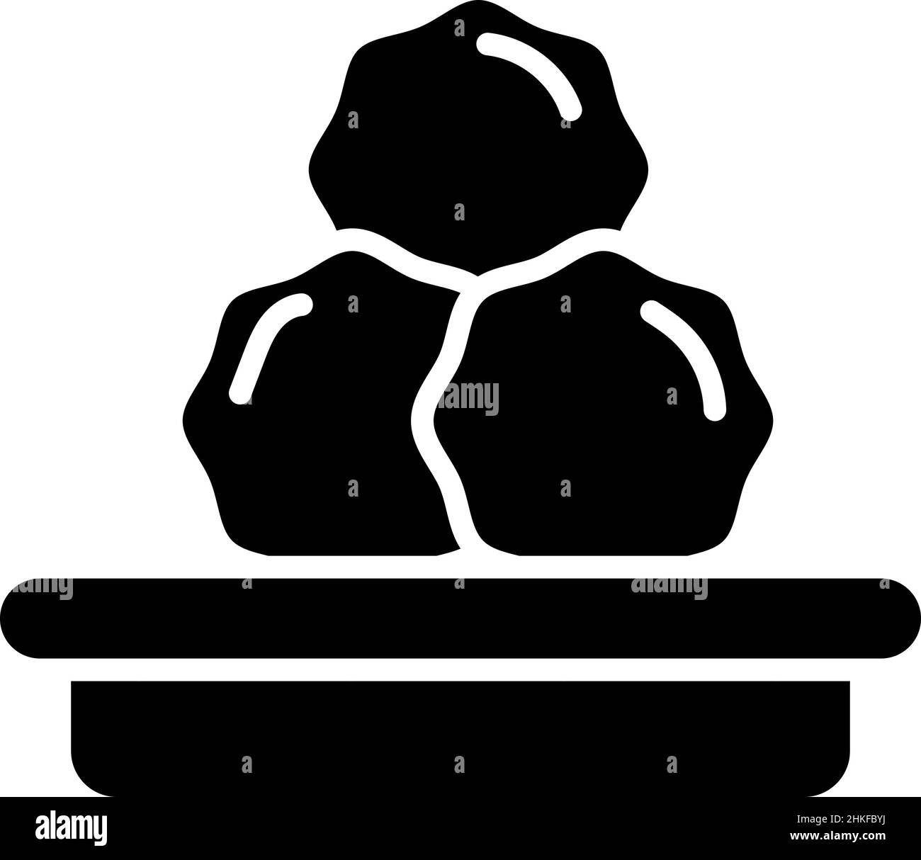 Fleischbällchen Glyphen Symbol Essen Vektor Stock Vektor