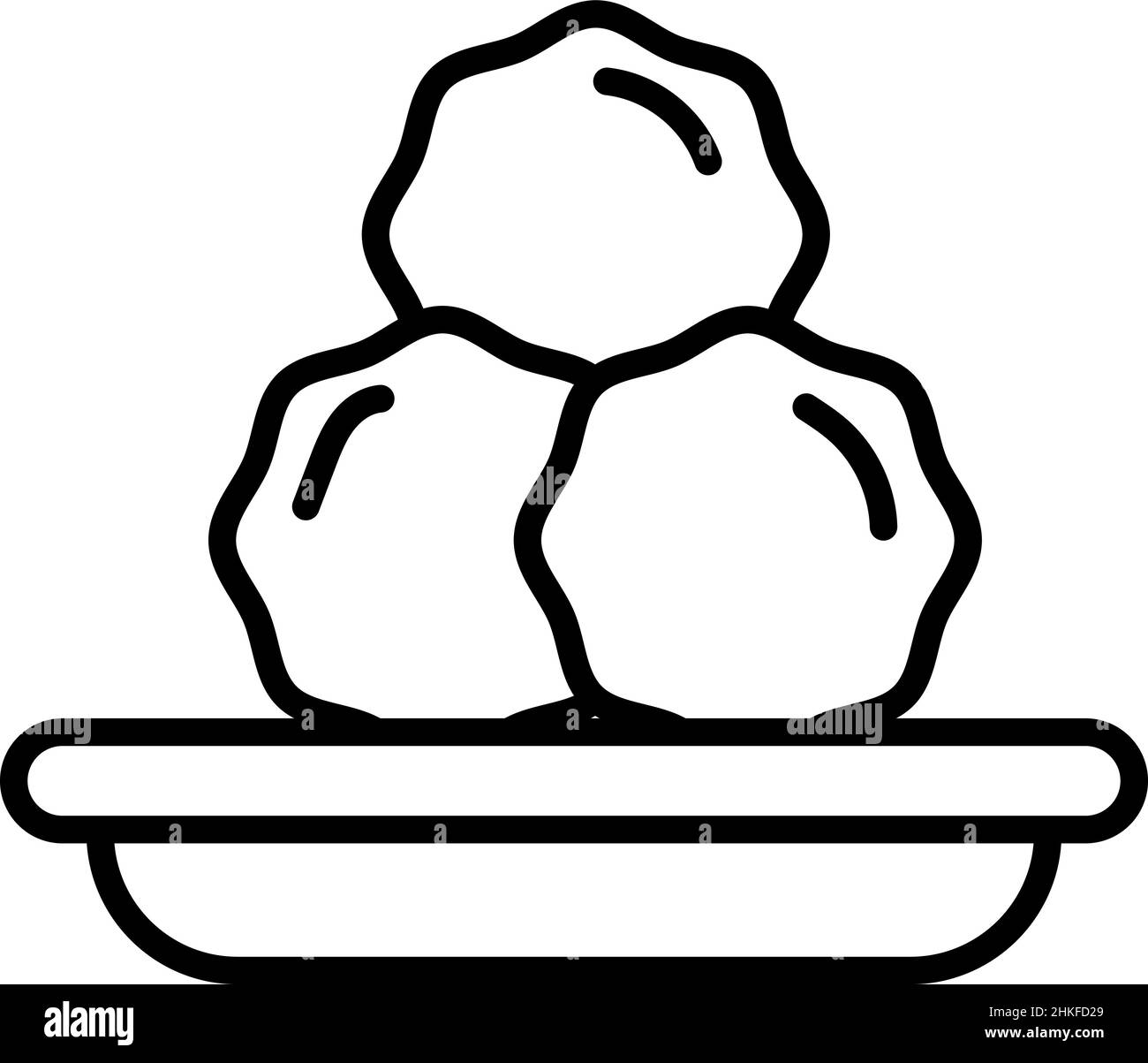 Fleischbällchen Umriss Symbol Essen Vektor Stock Vektor