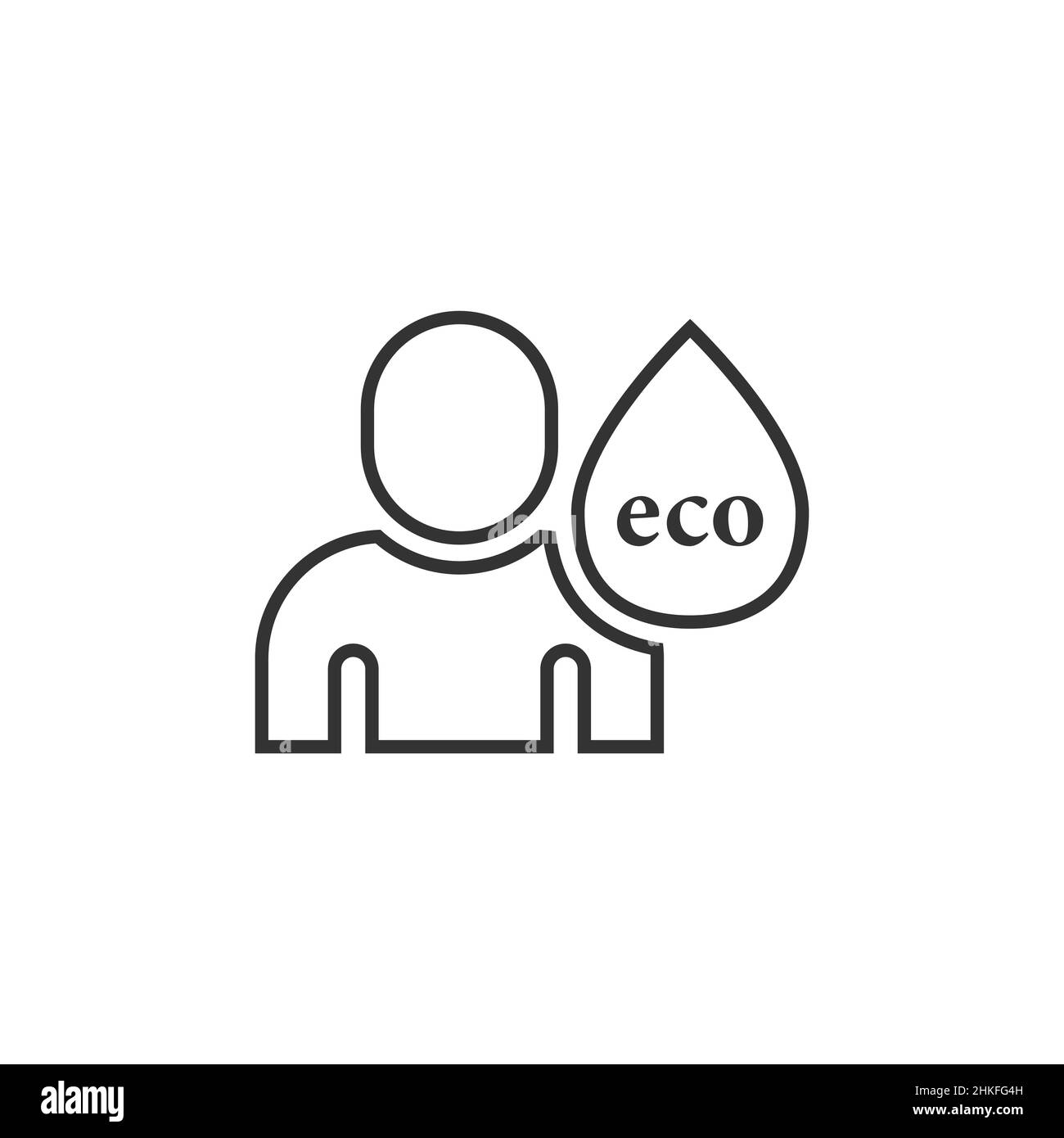 Menschen gesundes Leben Symbol in flachen Stil. Vektorgrafik Wassertropfen auf weißem, isoliertem Hintergrund. Bio-Ökosystem unterzeichnen Geschäftskonzept. Stock Vektor