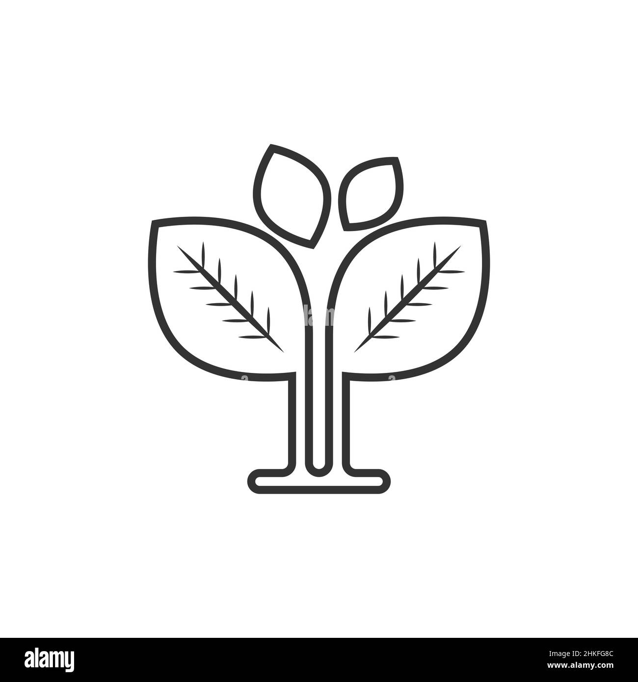 Leaf Icon in flacher Form. Vektorgrafik der Pflanzen auf weißem, isoliertem Hintergrund. Blumenschild Geschäftskonzept. Stock Vektor