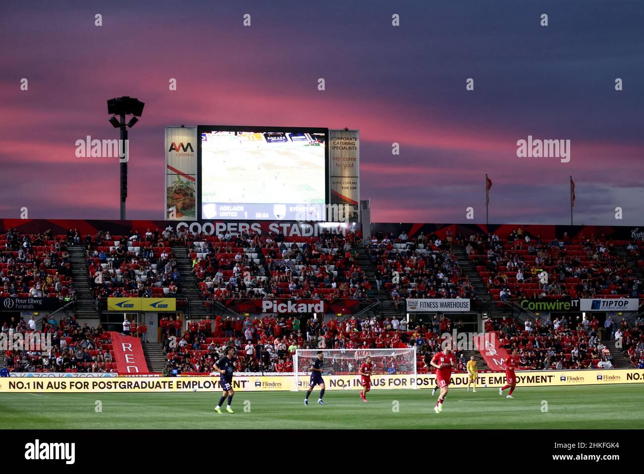 Adelaide, Australien, 4. Februar 2022. Coopers Stadium während des A-League-Fußballmatches zwischen Adelaide United und dem FC Sydney. Quelle: Peter Mundy/Speed Media/Alamy Live News Stockfoto