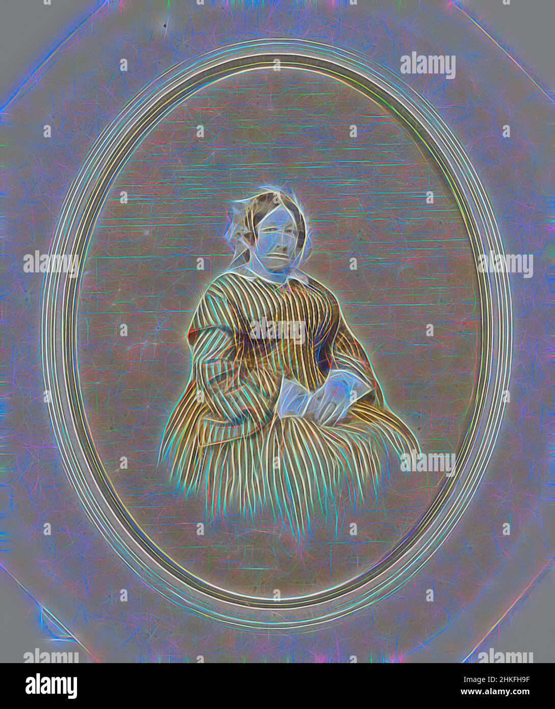 Inspiriert von dem Porträt einer unbekannten Frau, Jacob Wothly, Aken, 1861 - 1865, Papier, Gesalzener Papierdruck, Höhe 166 mm × Breite 127 mmhöhe 224 mm × Breite 187 mm, neu gestaltet von Artotop. Klassische Kunst neu erfunden mit einem modernen Twist. Design von warmen fröhlichen Leuchten der Helligkeit und Lichtstrahl Strahlkraft. Fotografie inspiriert von Surrealismus und Futurismus, umarmt dynamische Energie der modernen Technologie, Bewegung, Geschwindigkeit und Kultur zu revolutionieren Stockfoto