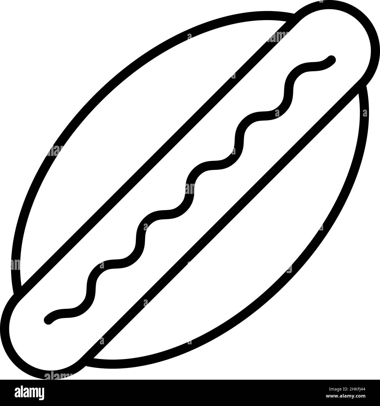 Hotdog-Gliederungssymbol „Food Vector“ Stock Vektor