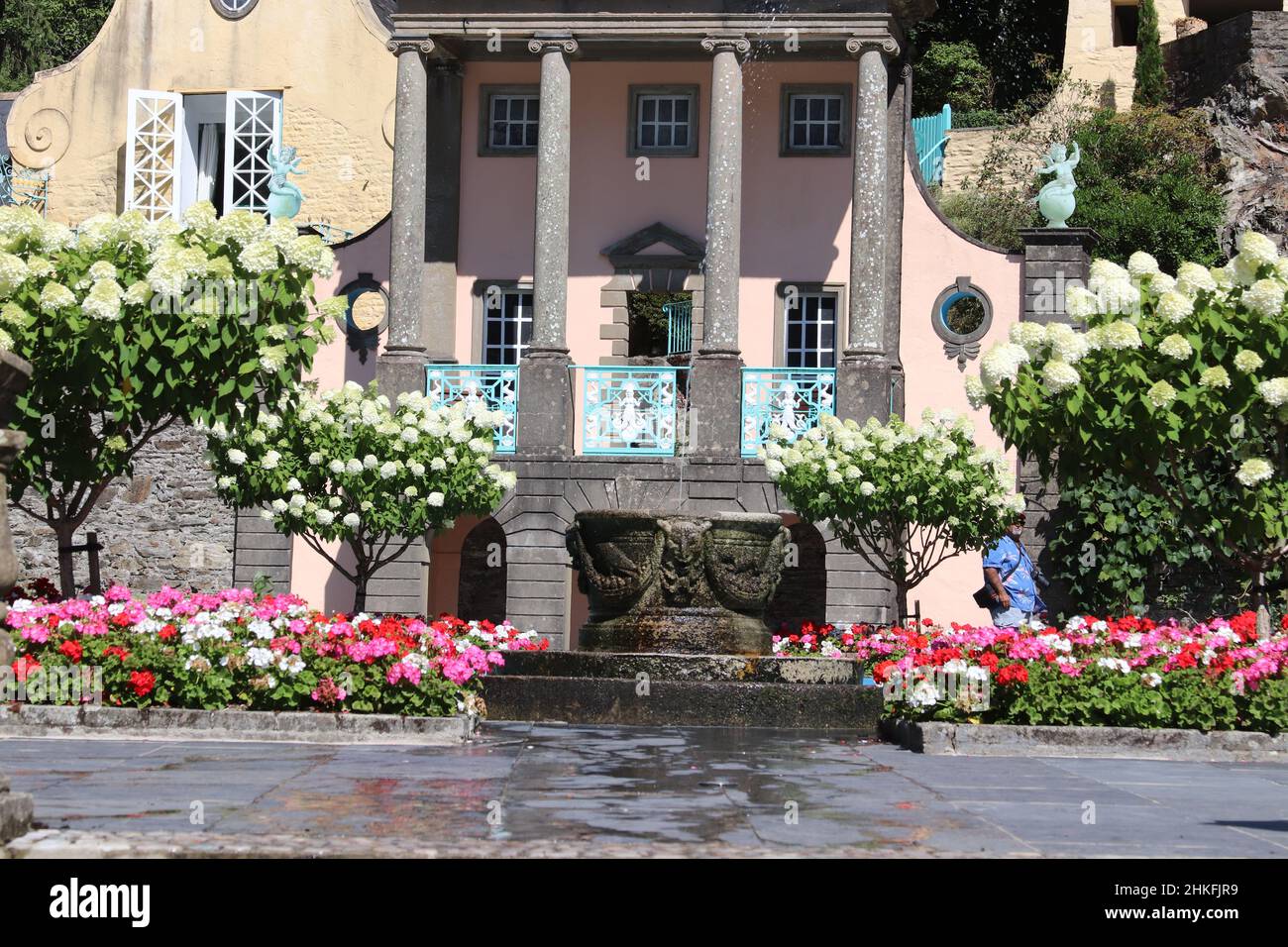 Portmeirion ist ein Dorf im italienischen Stil in Gwynedd Nordwales Stockfoto