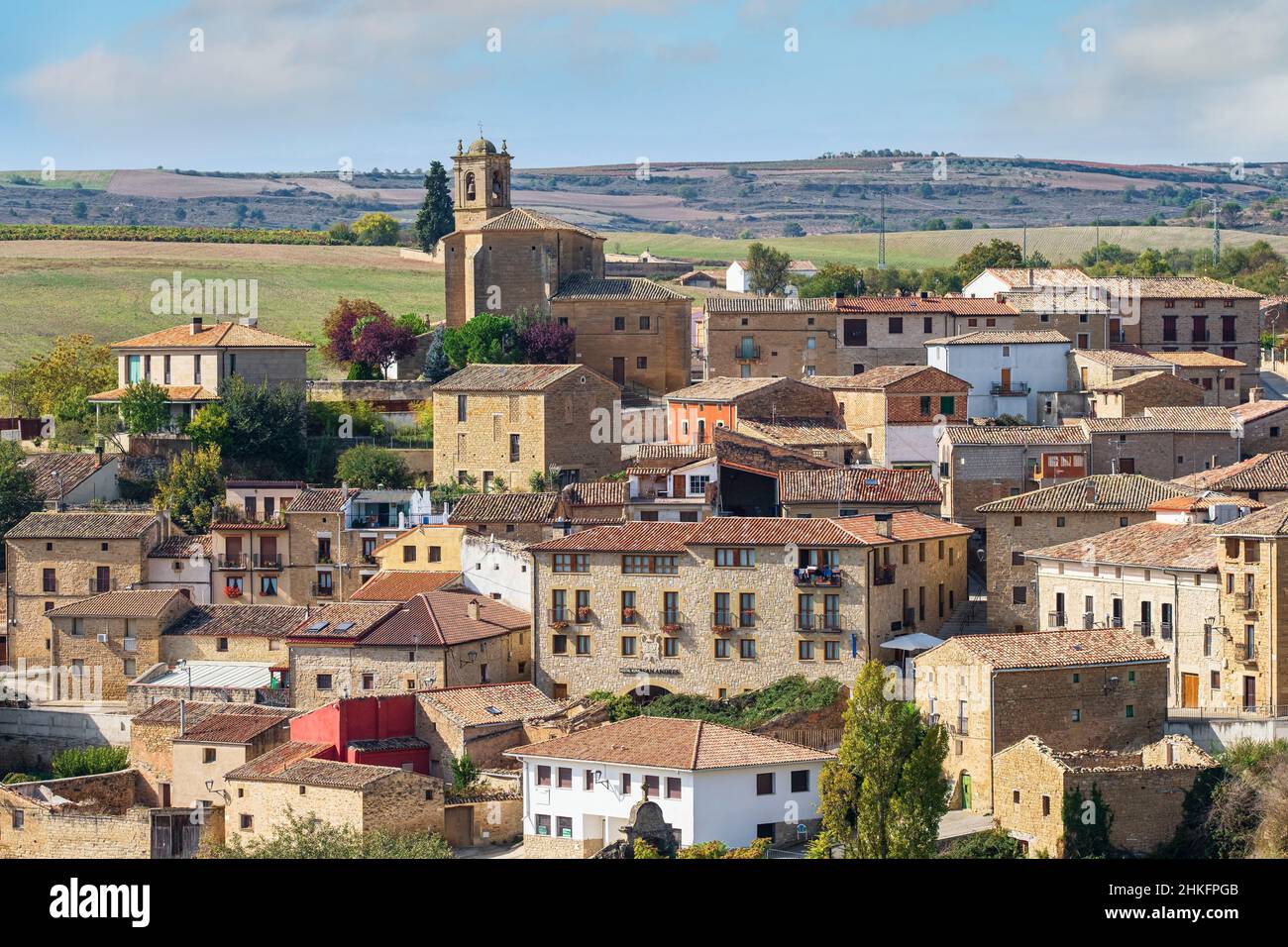 Spanien, Navarra, Torres del Rio, Dorf am Camino Francés, spanische Pilgerroute nach Santiago de Compostela, UNESCO-Weltkulturerbe Stockfoto