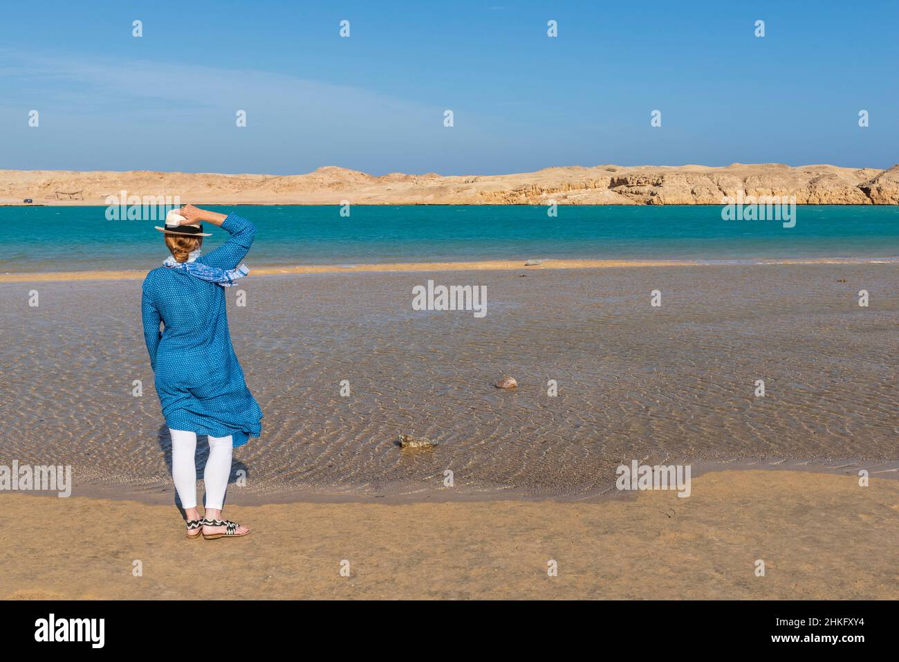 Ägypten, Sinai, Sharm el Sheikh, Ras Mohammed Nationalpark, Hidden Bay, der magische See Stockfoto