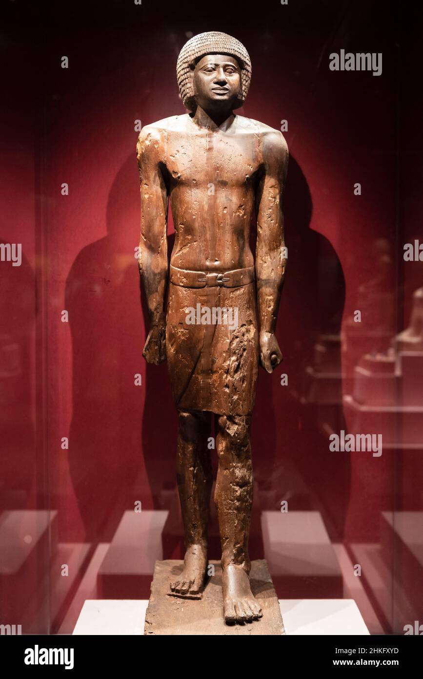 Ägypten, Governorate am Roten Meer, Hurghada, Hurghada Museum, 4500 Jahre alte Holzstatue Stockfoto