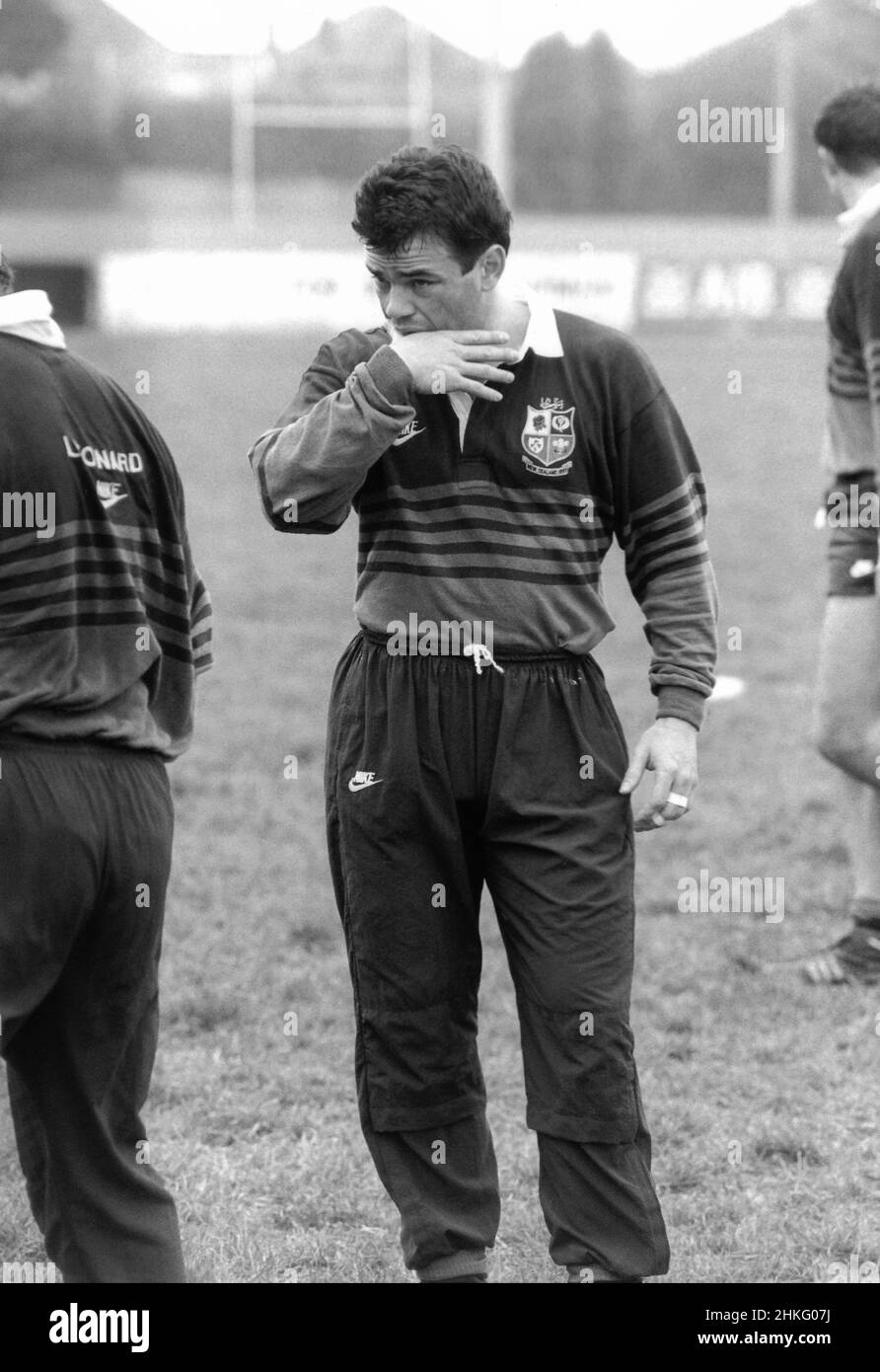 Will Carling trainiert für die 1993 British und Irish Lions Tour durch Neuseeland Stockfoto