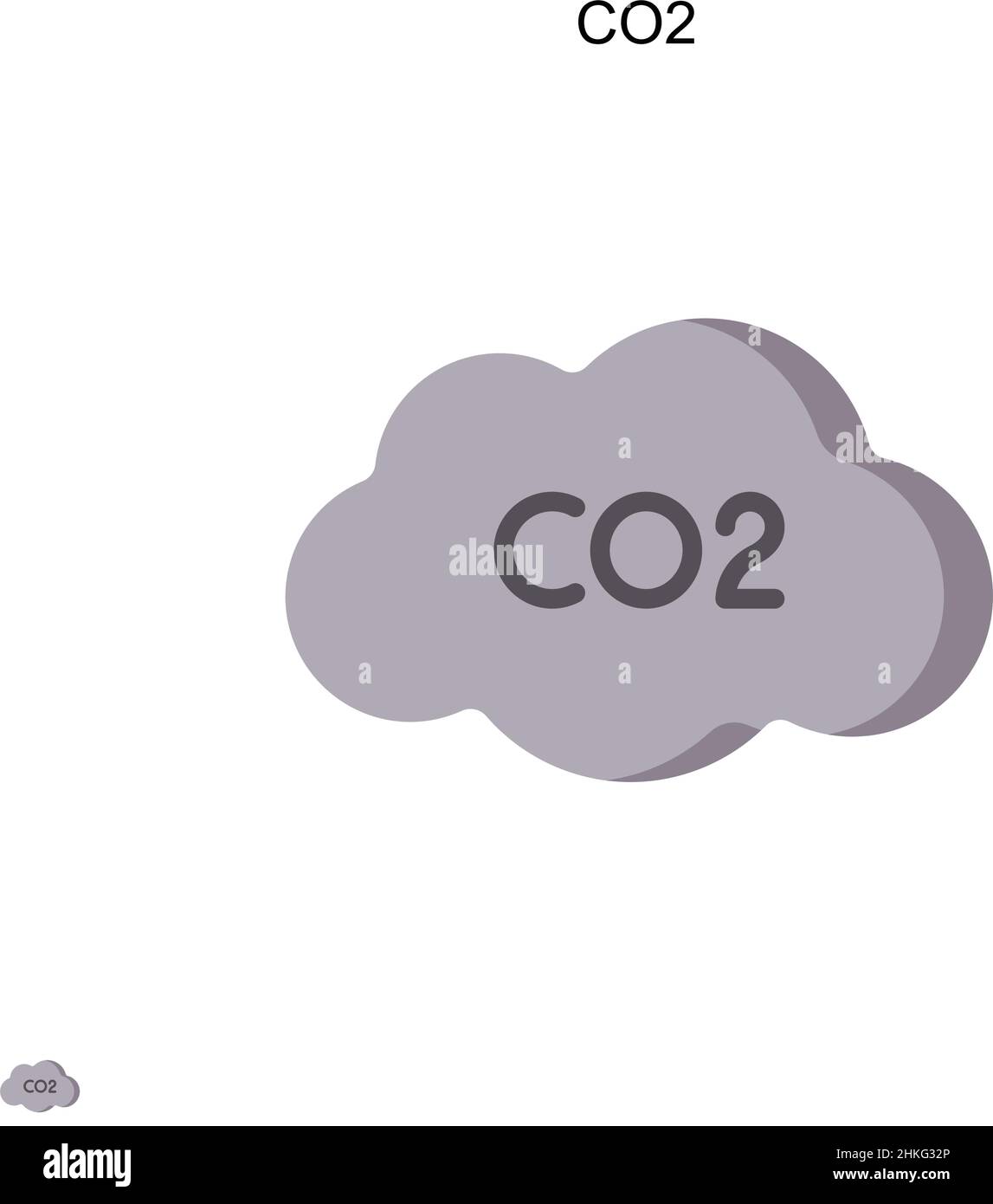 CO2 einfaches Vektorsymbol. Illustration Symbol Design-Vorlage für Web mobile UI-Element. Stock Vektor