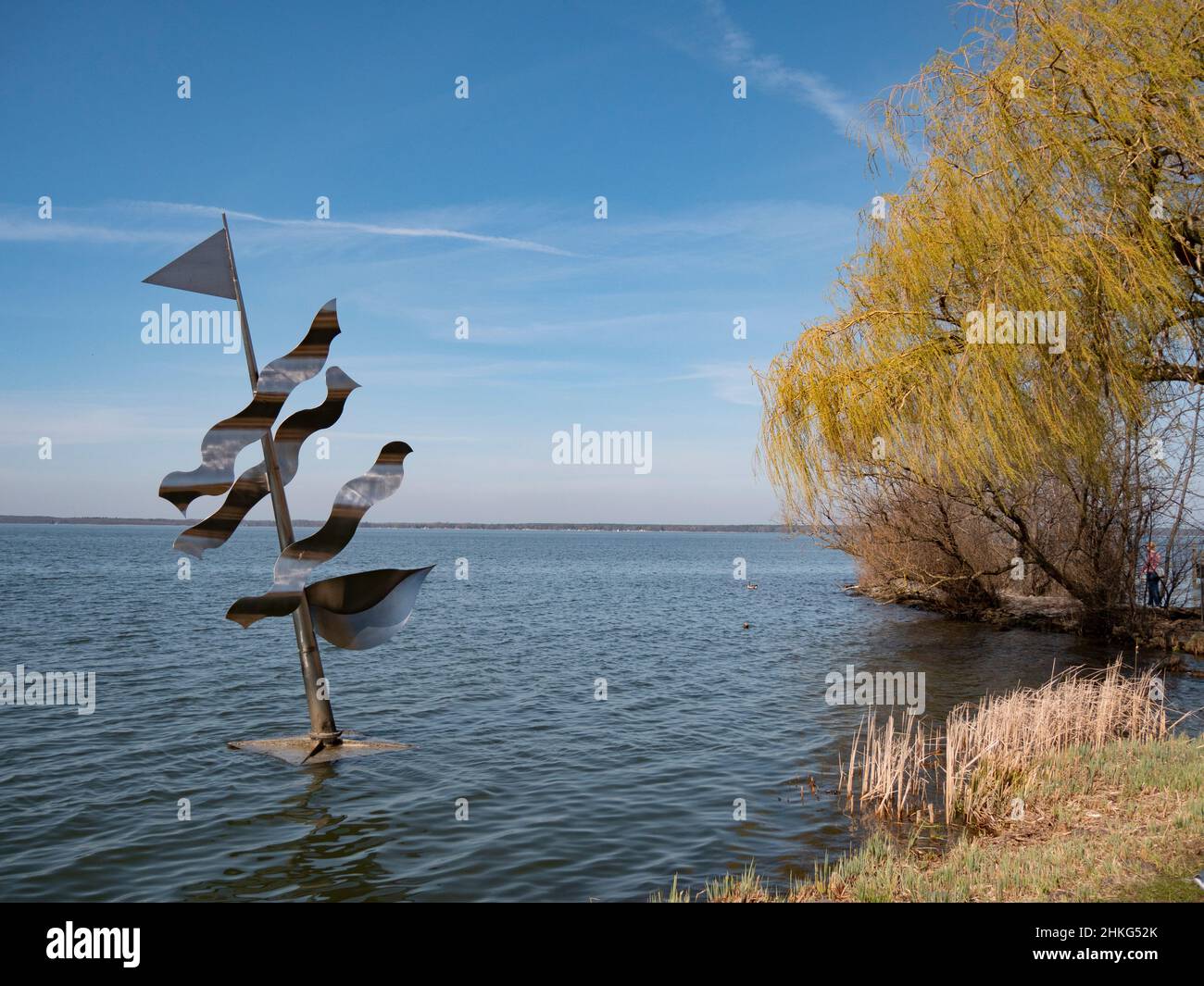 Abstrakte Kunst am Ufer des Steinhuder Meeres, Deutschland, Niedersachsen Stockfoto