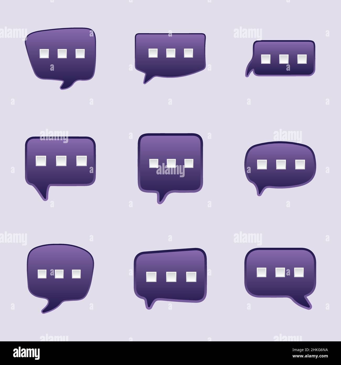 Sprechblasen-Symbole eingestellt. Chat-Sprachbenachrichtigung. Isolierte Vektorgrafik für den Chat im flachen Stil. Stock Vektor