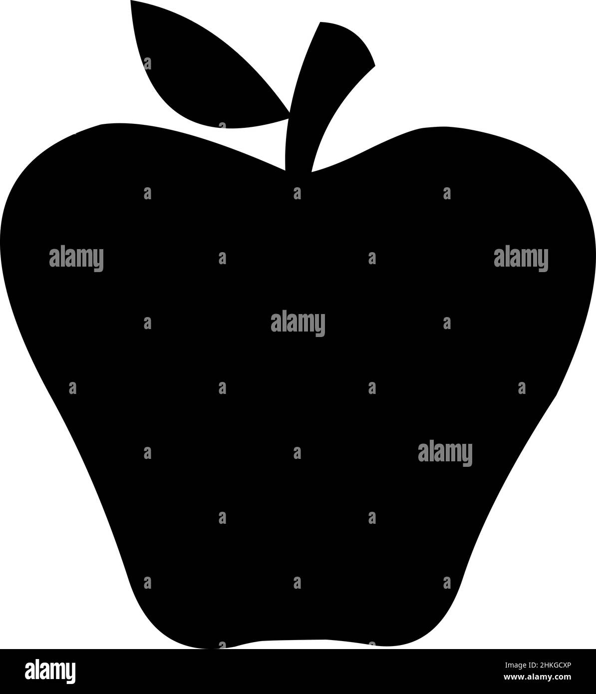 Vektor-Illustration der schwarzen Silhouette eines Apfels Stock Vektor